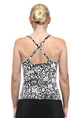 Bali Batik High Neck Keyhole Swim Top