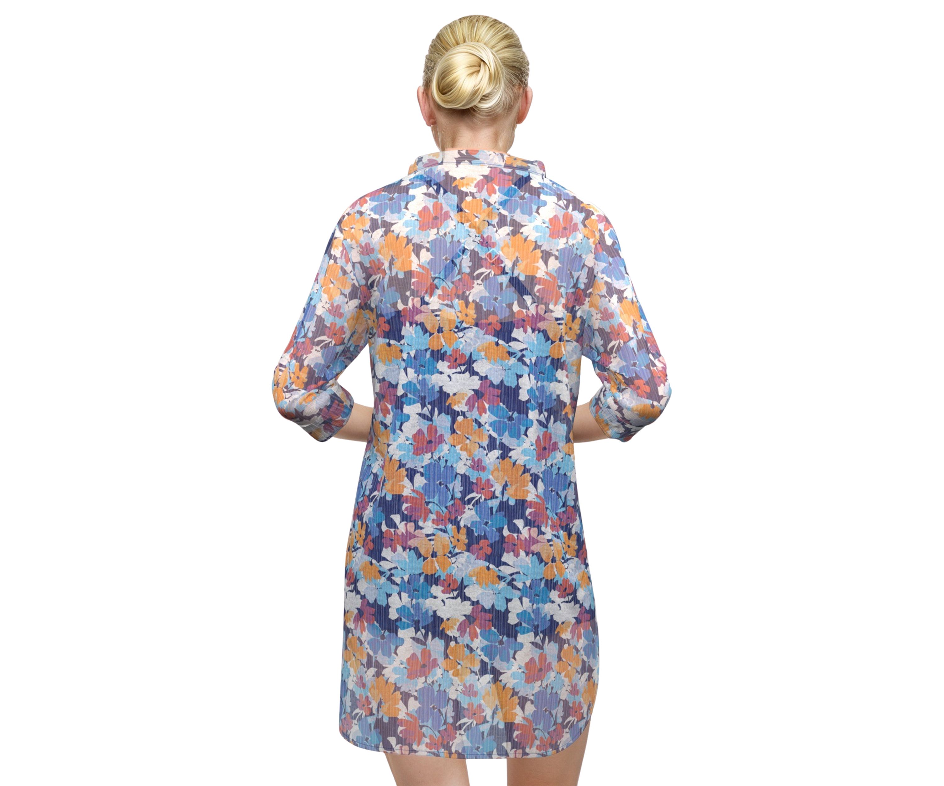 Bloomfields Long Sleeve Button Down Tunic Swim Cover-Up