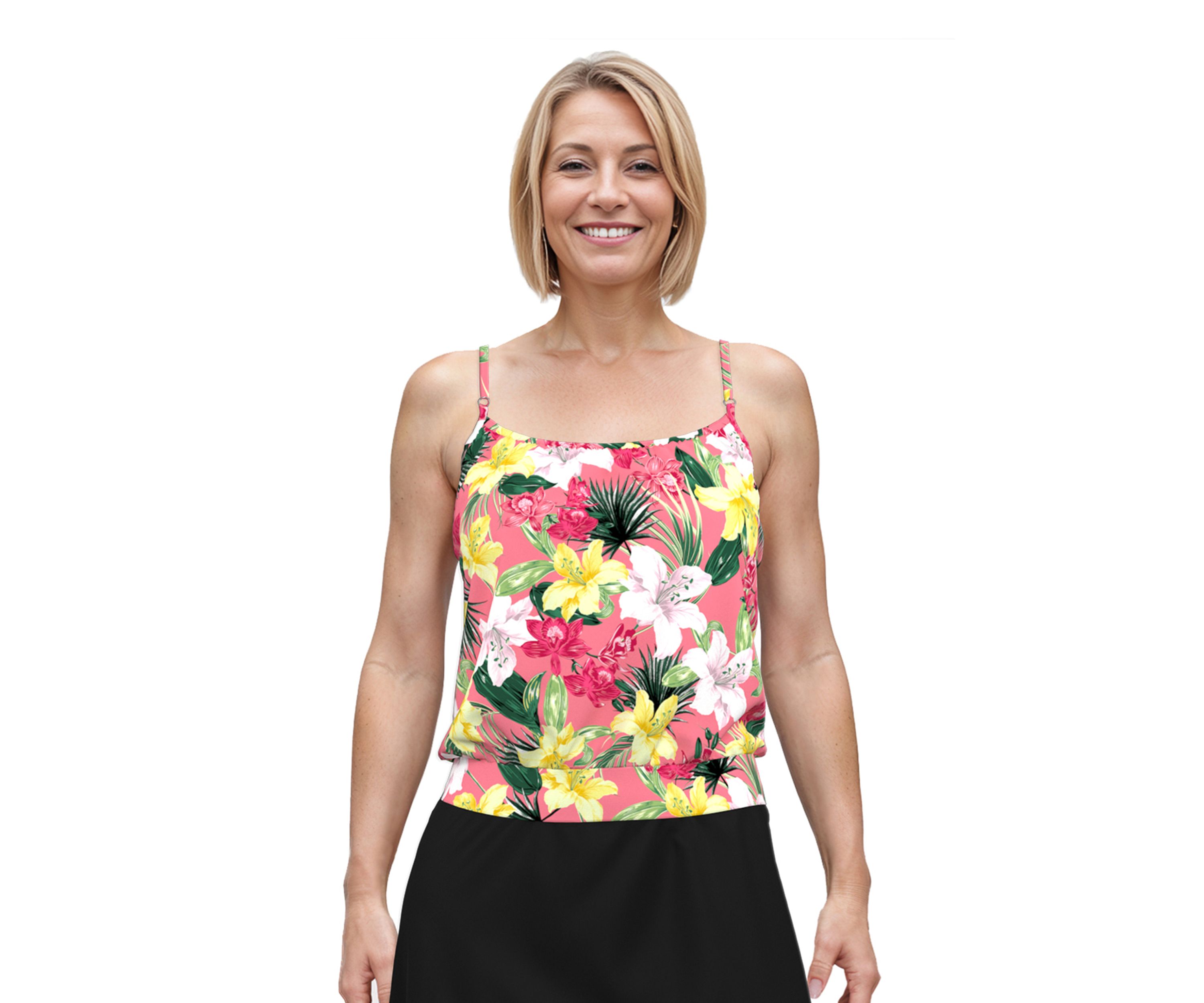 Juicy Tropics Blouson Tankini Swim Top