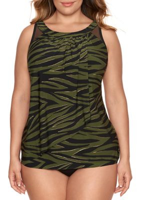 Miraclesuit® Plus Size Seabra Ursula Tankini Swim Top By Miraclesuit® Belk