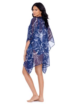 Tropical Toile Caftan Swim Cover Up