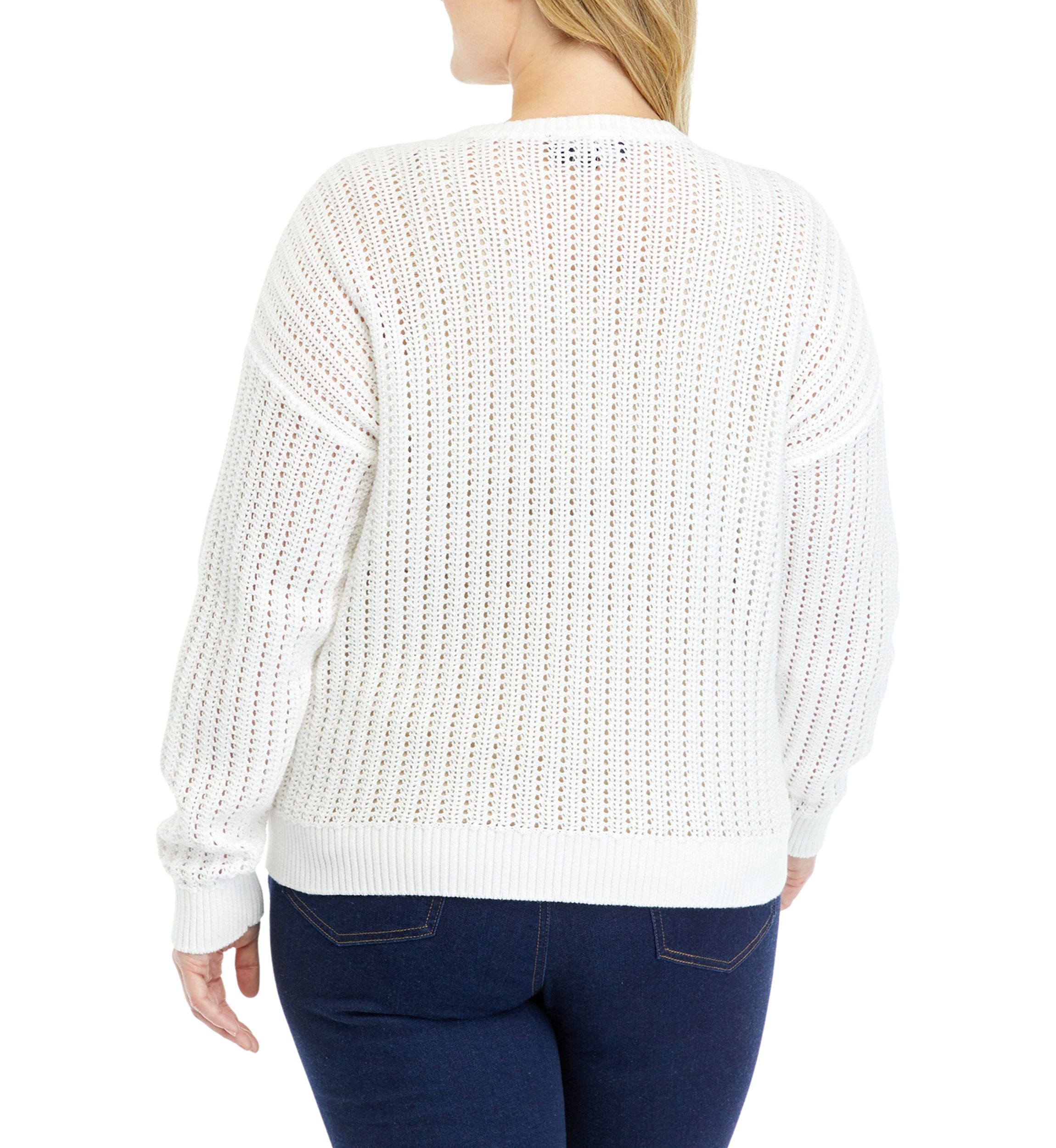 Plus Size Open Stitch Sweater