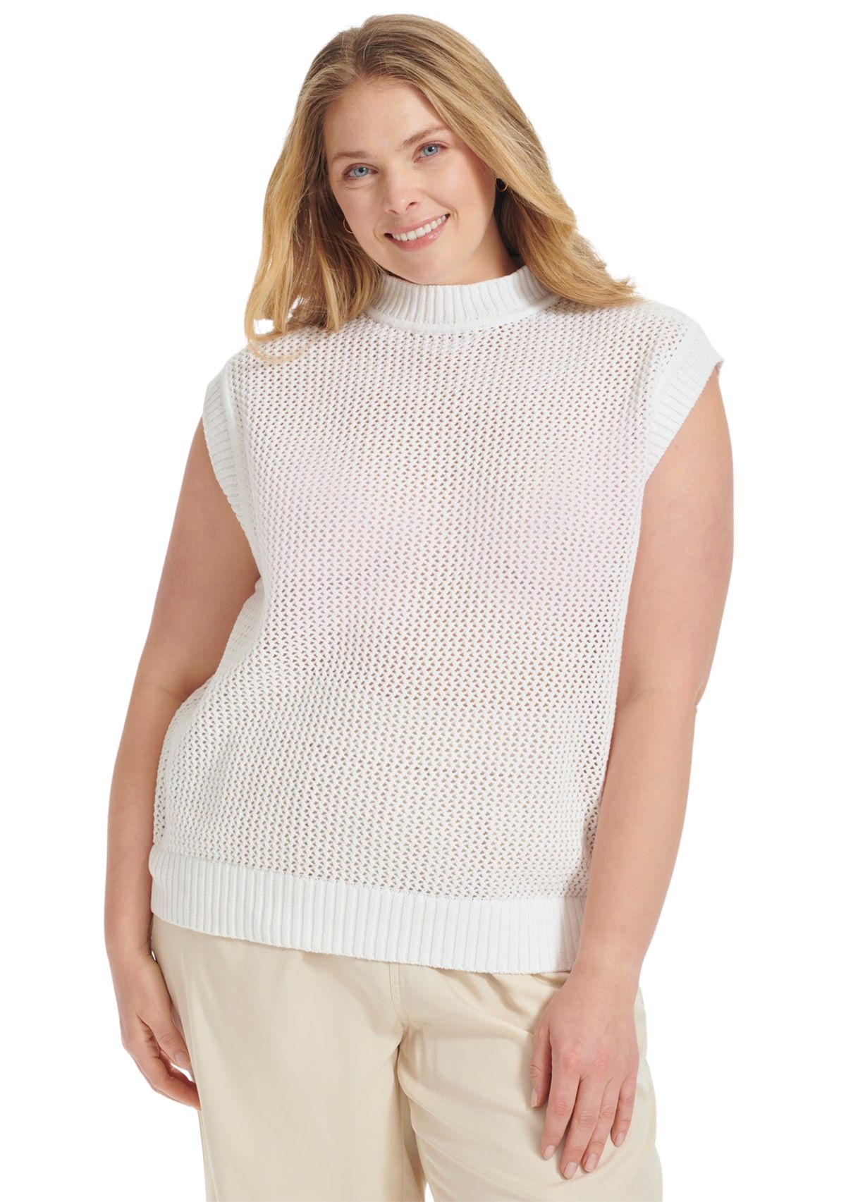 Plus Size Sweater Knit Tank Knit Top