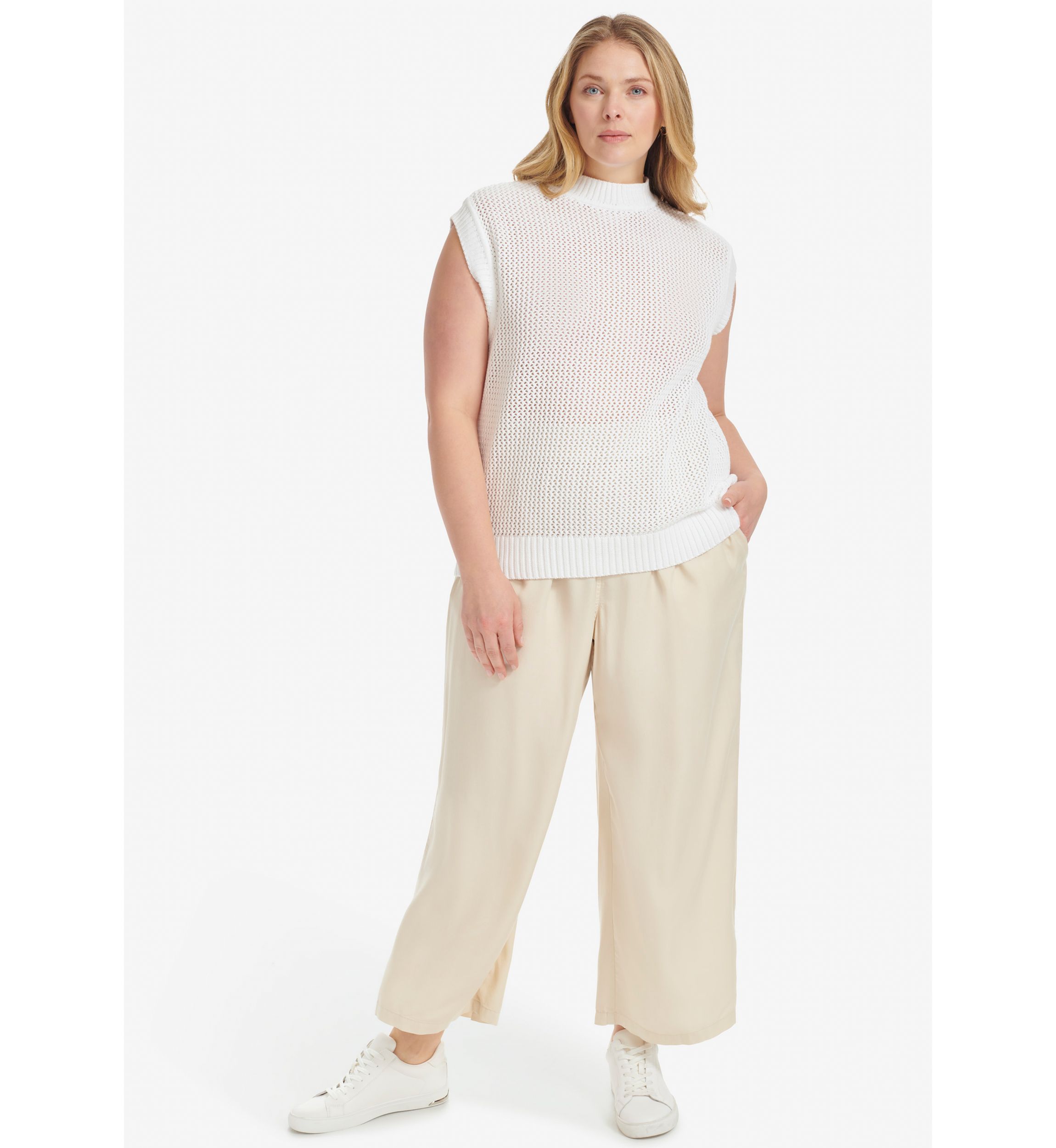 Plus Size Sweater Knit Tank Knit Top