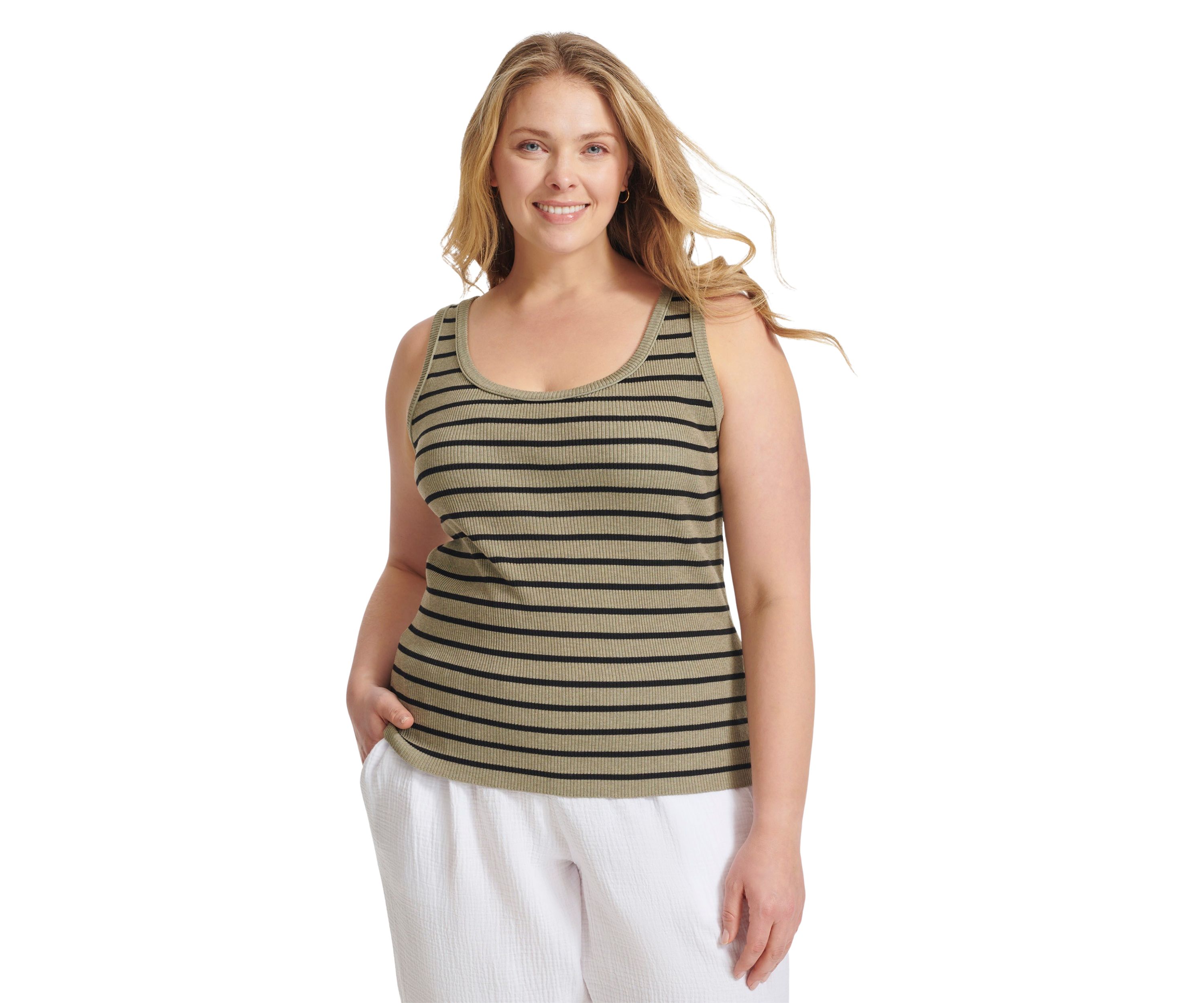 Plus Size Sleeveless Ribbed Tank Top