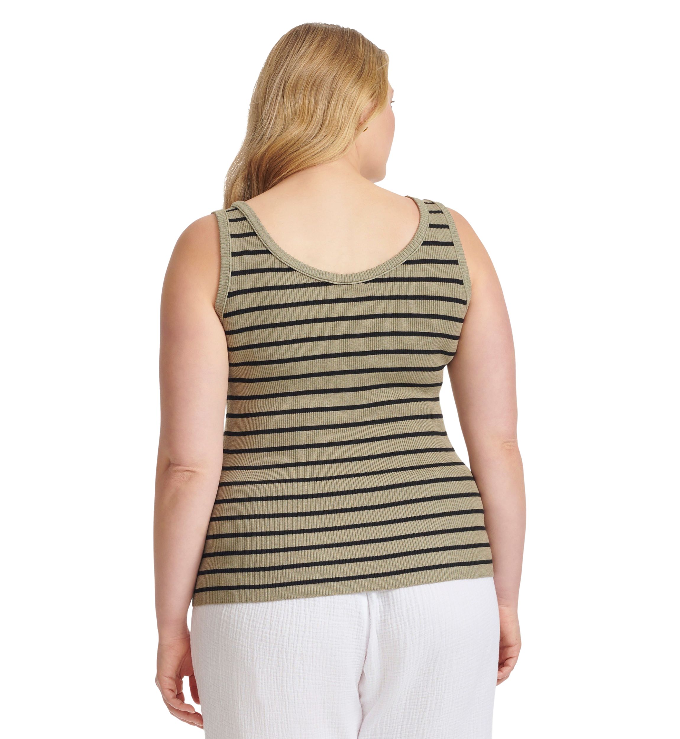 Plus Size Sleeveless Ribbed Tank Top