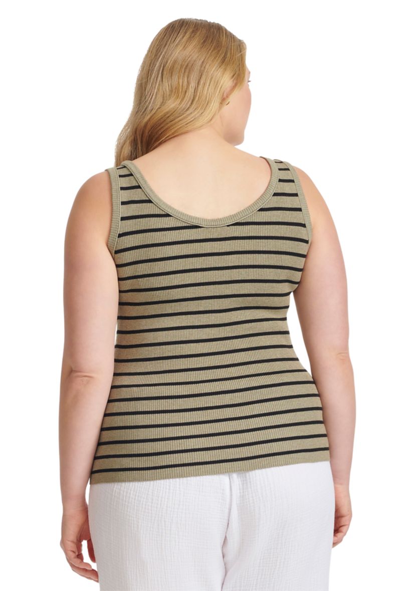 Plus Size Sleeveless Ribbed Tank Top