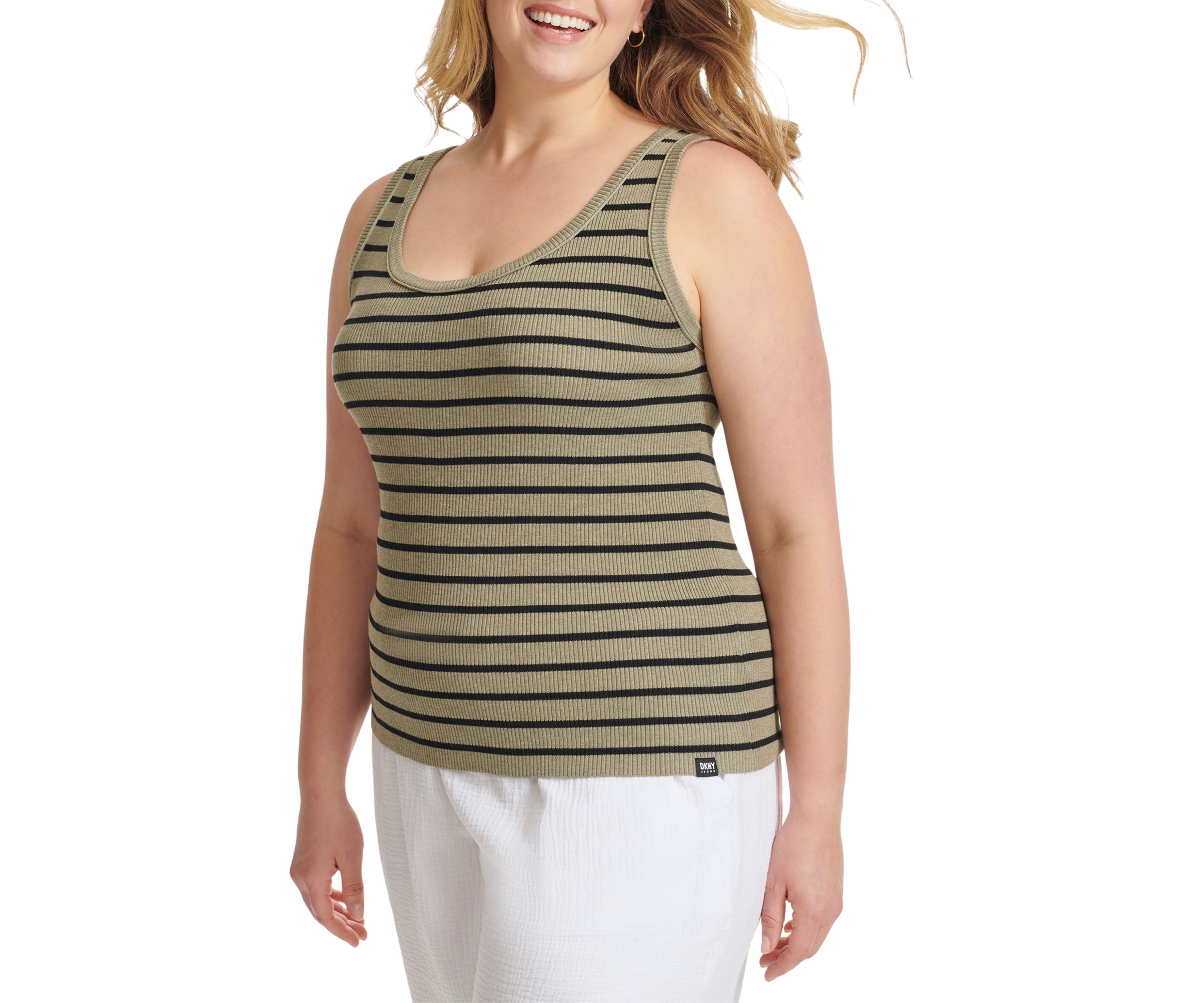 Plus Size Sleeveless Ribbed Tank Top