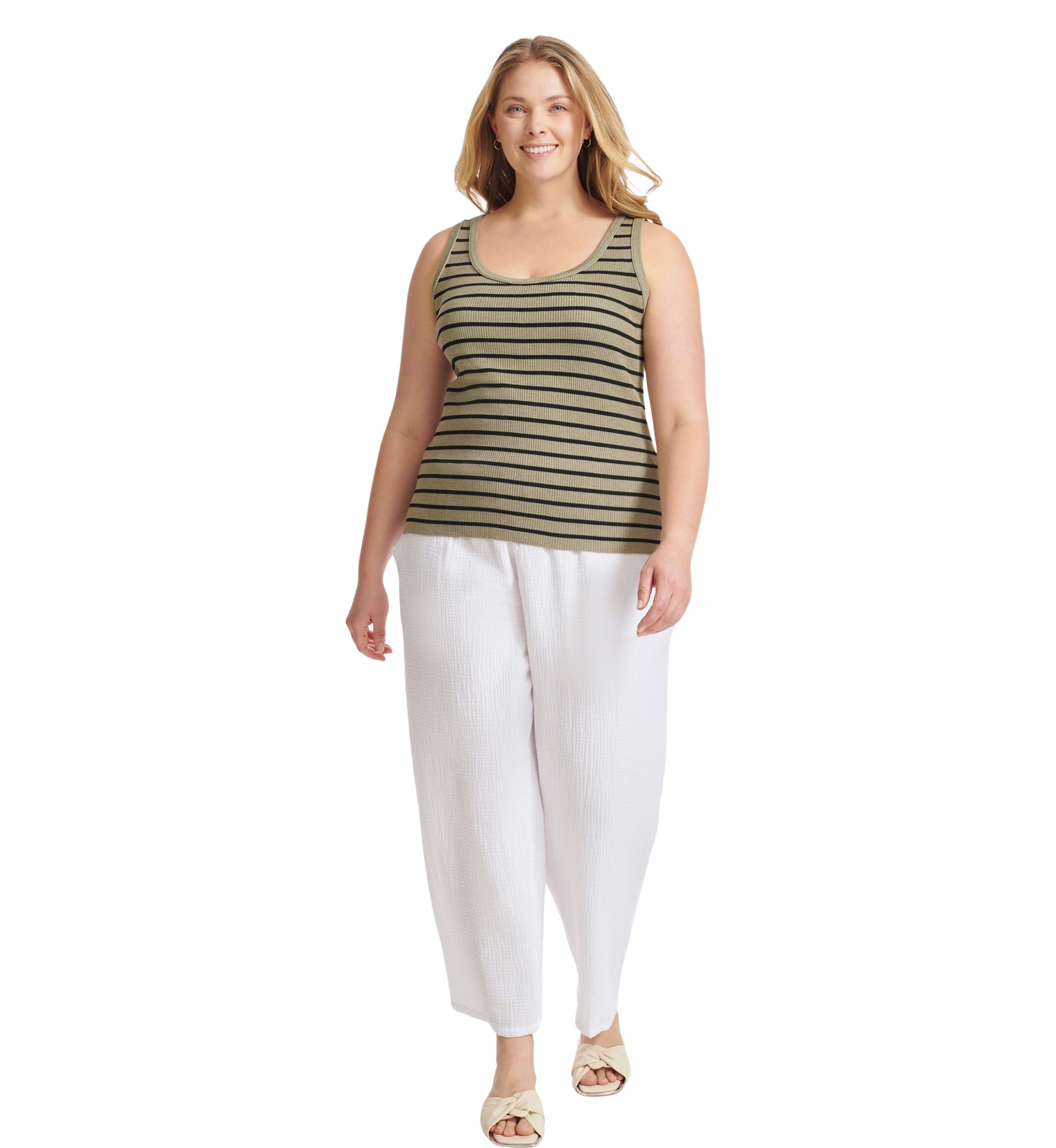 Plus Size Sleeveless Ribbed Tank Top
