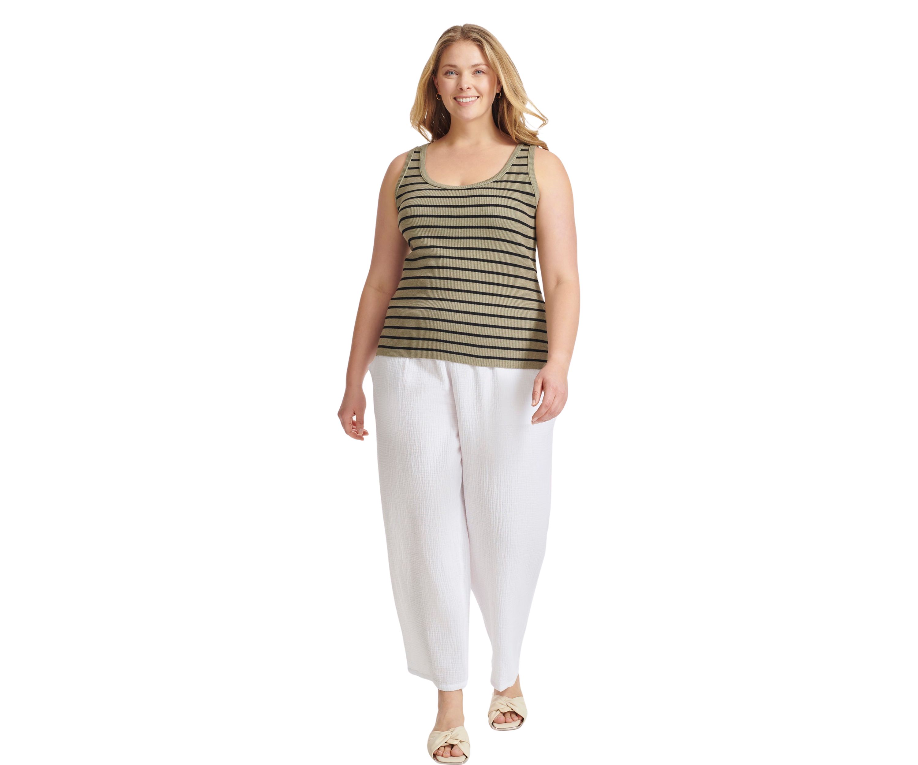 Plus Size Sleeveless Ribbed Tank Top