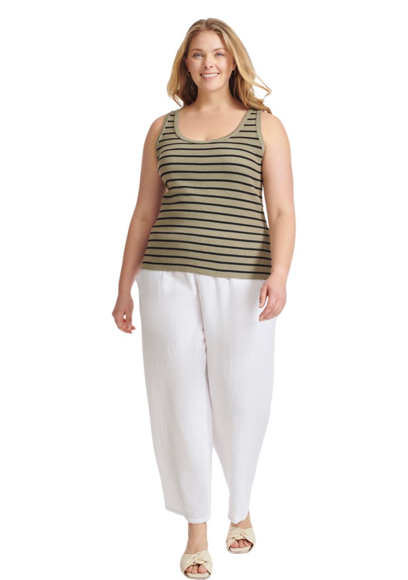 Plus Size Sleeveless Ribbed Tank Top