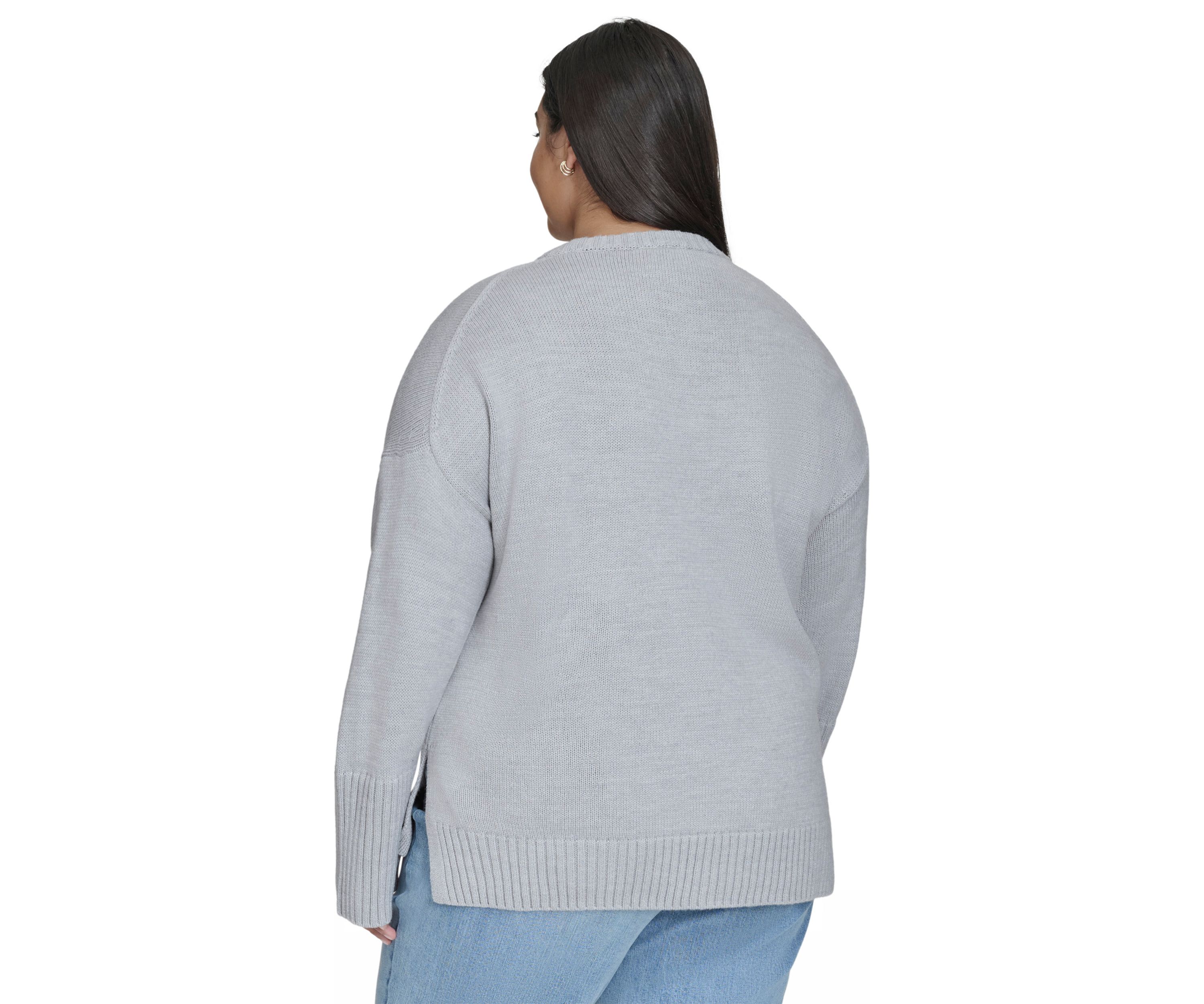 Plus Size Varsity Grey Logo Relaxed Sweater 