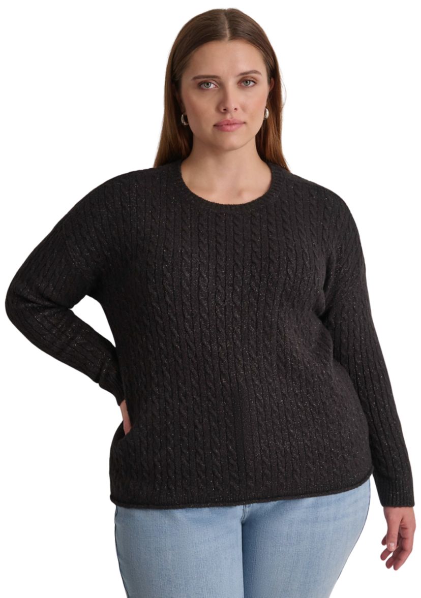 Plus Size Crew Neck Boxy Pullover Sweater 