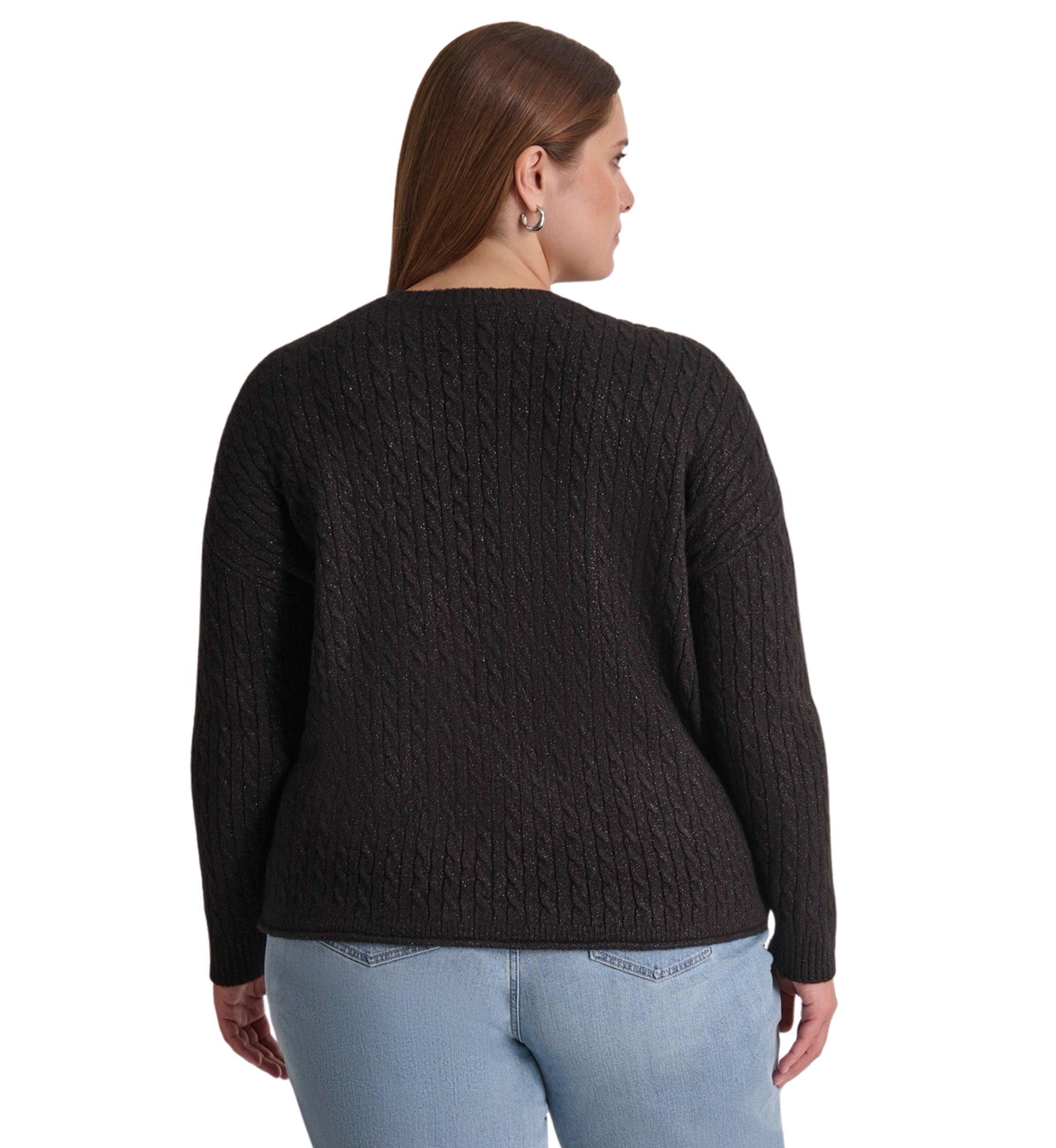 Plus Size Crew Neck Boxy Pullover Sweater 