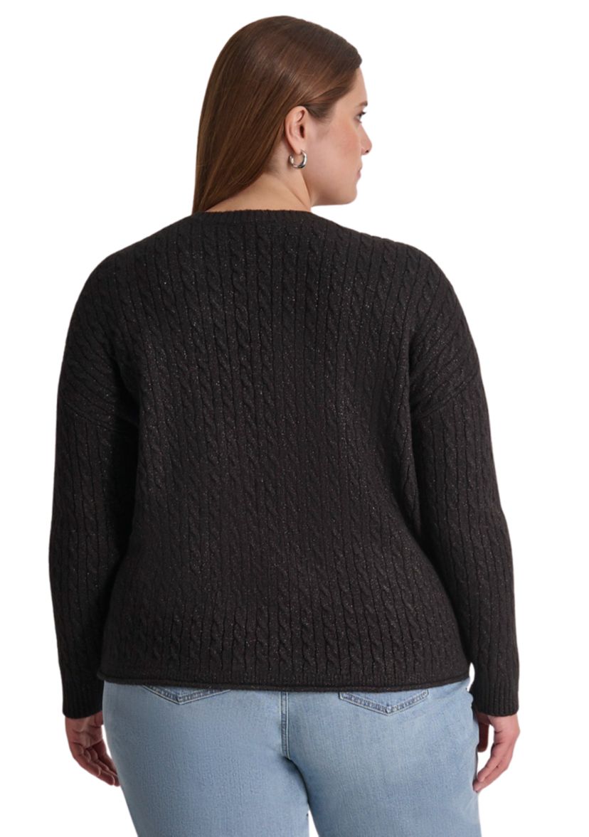 Plus Size Crew Neck Boxy Pullover Sweater 