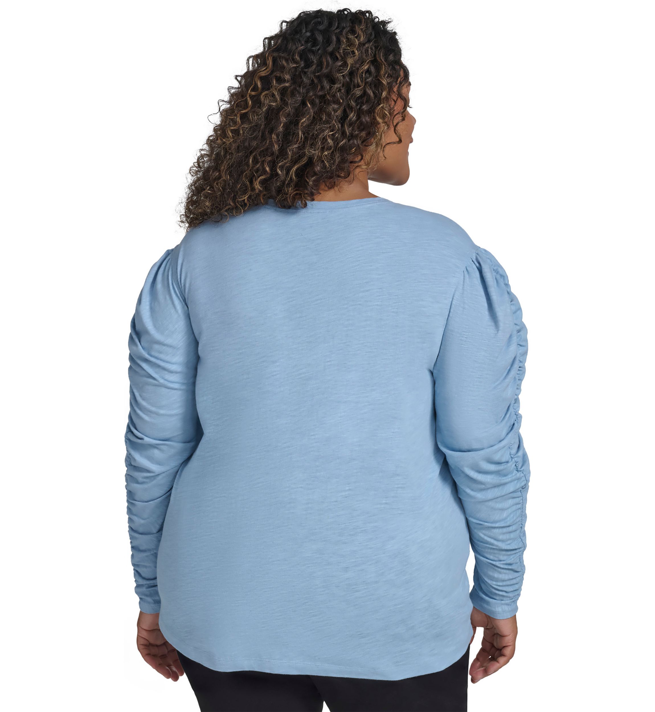 Plus Size Ruched Long Sleeve Top