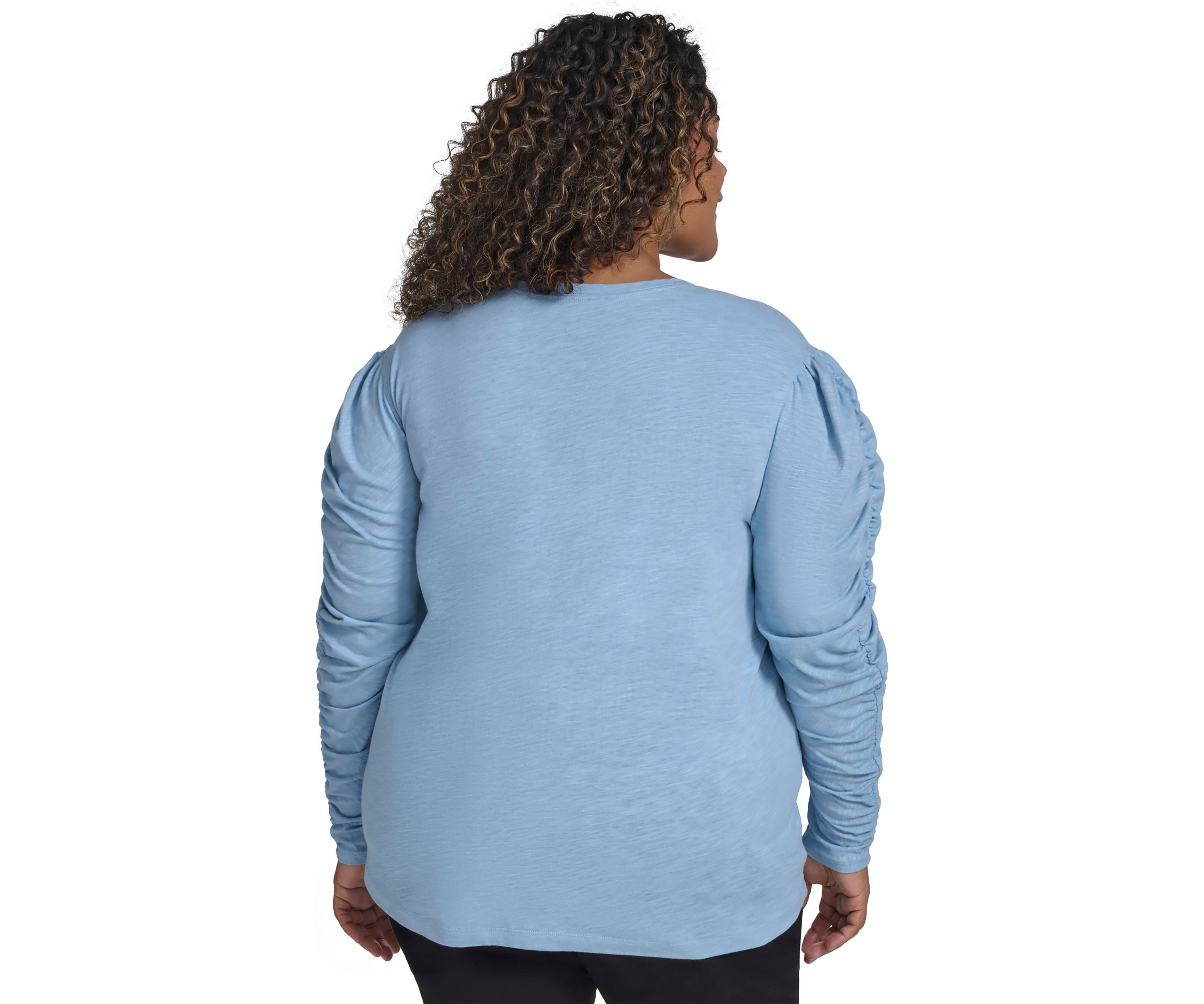 Plus Size Ruched Long Sleeve Top