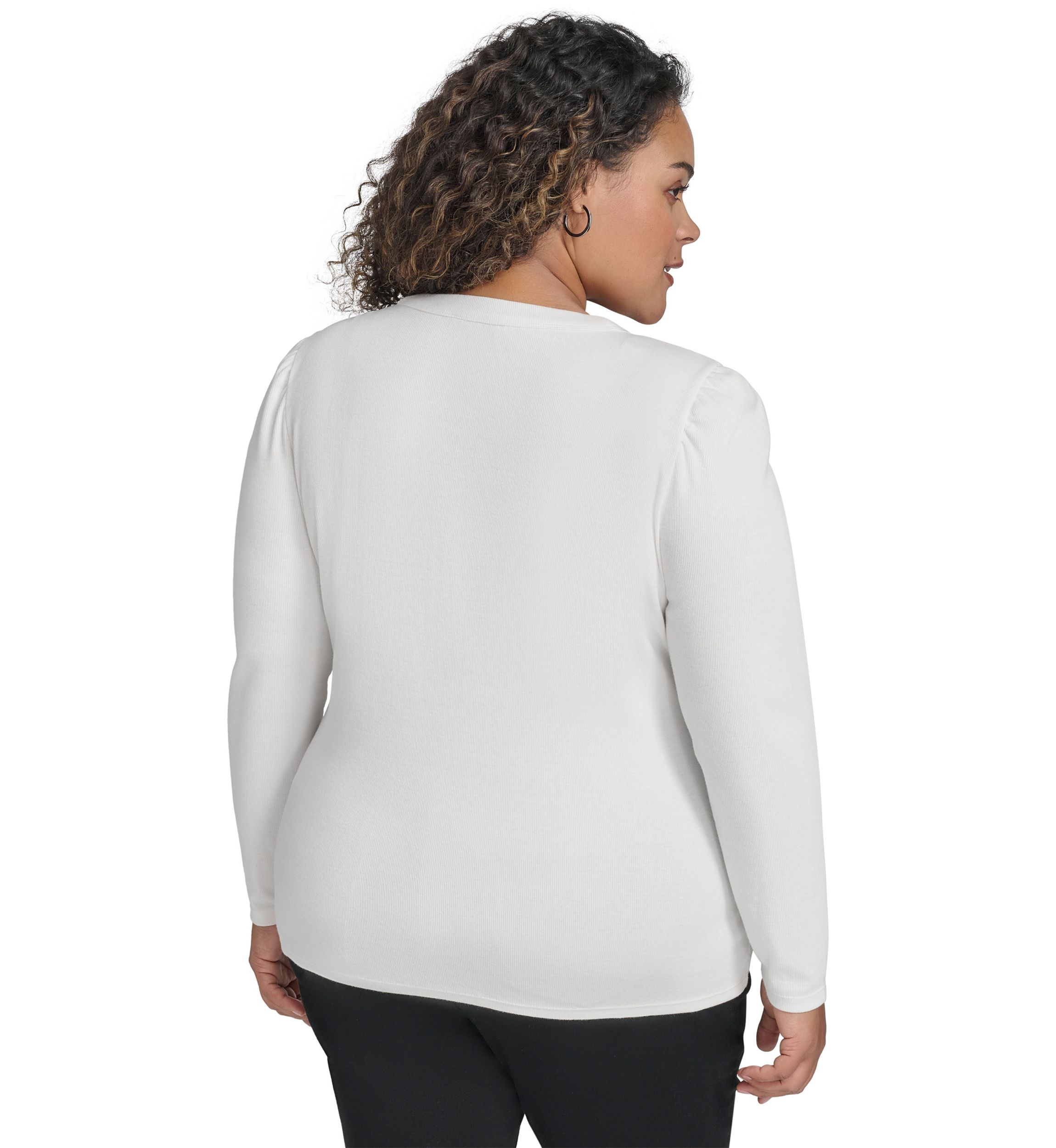 Plus Size Long Sleeve V-Neck Top 