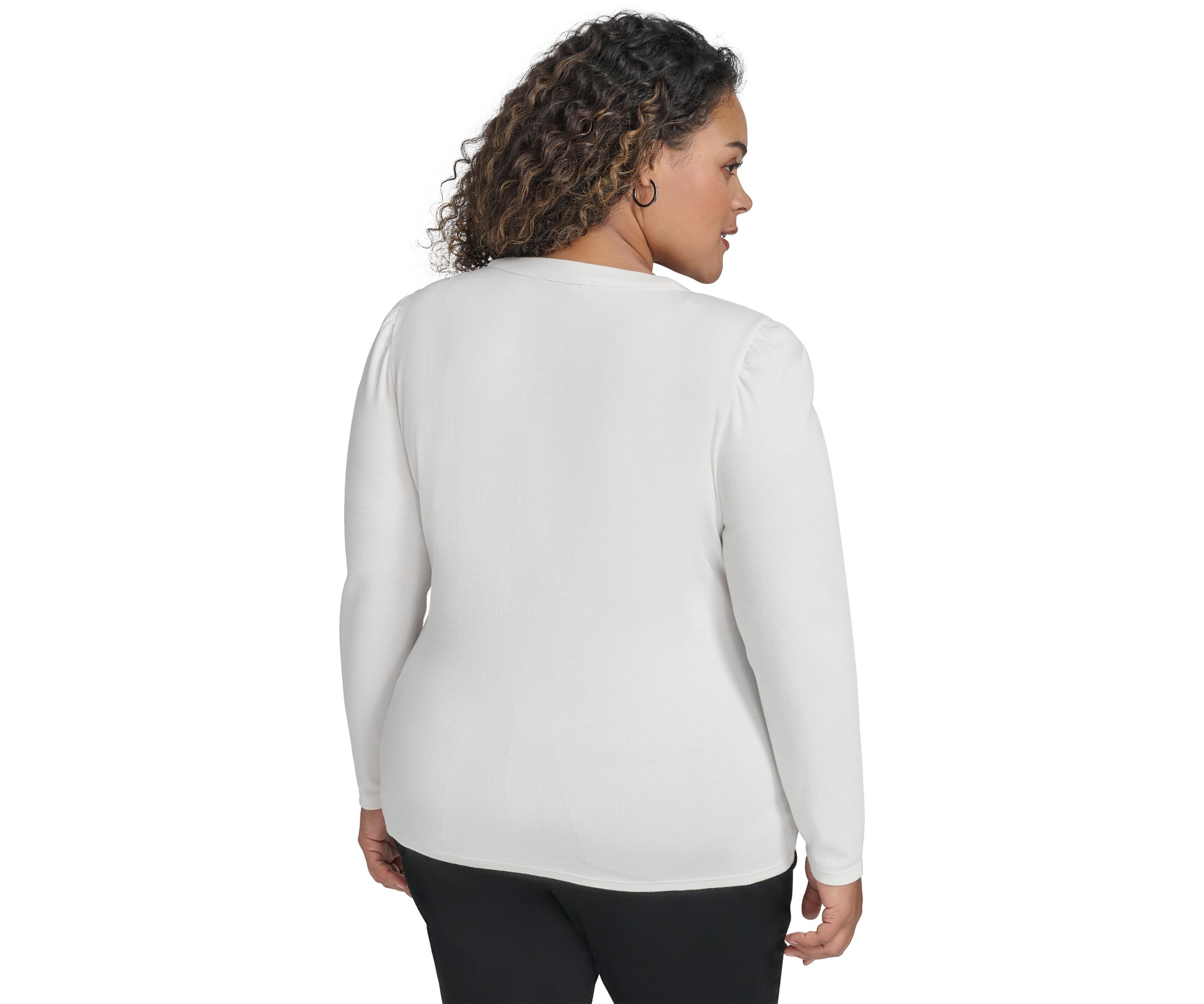 Plus Size Long Sleeve V-Neck Top 