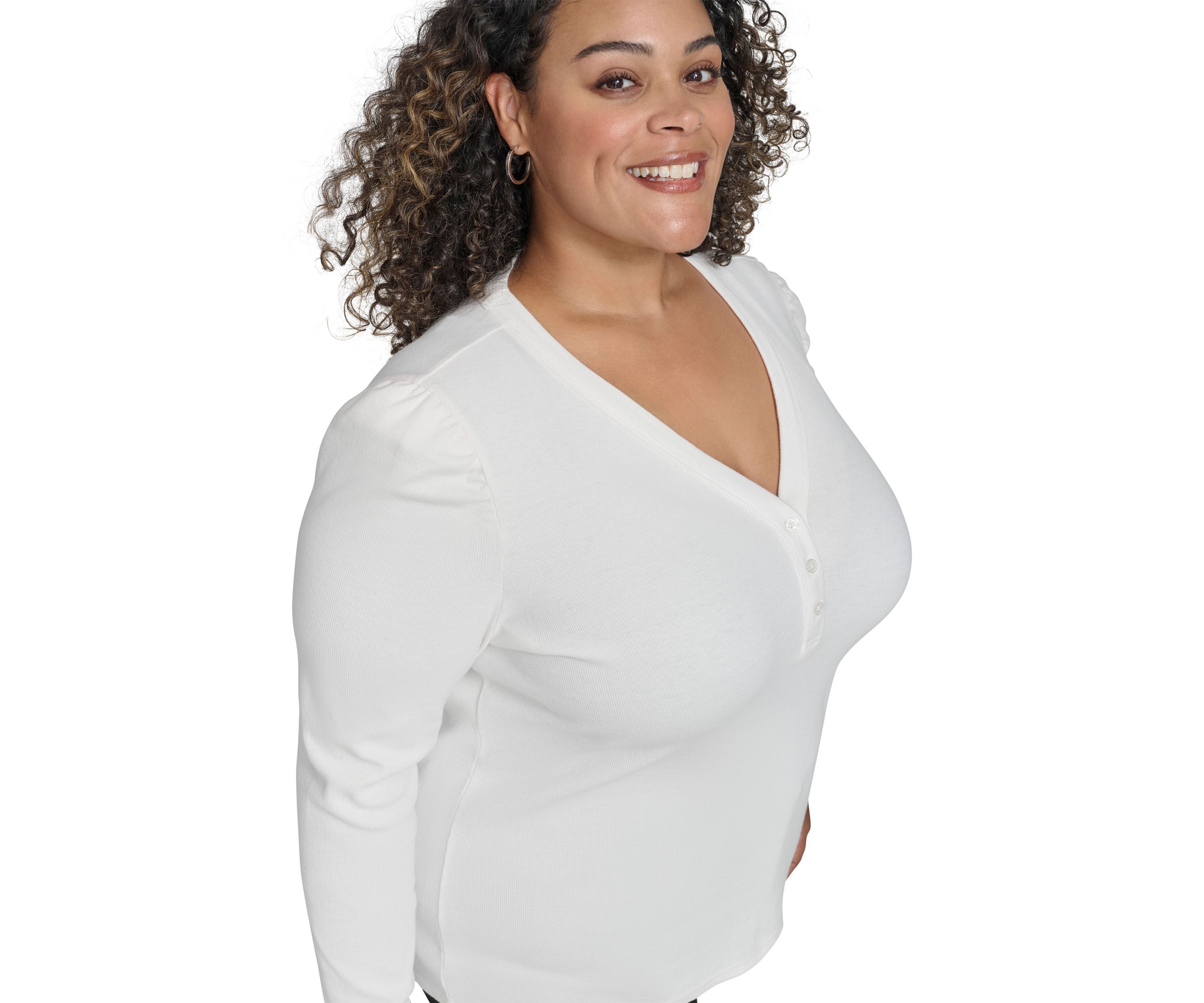 Plus Size Long Sleeve V-Neck Top 