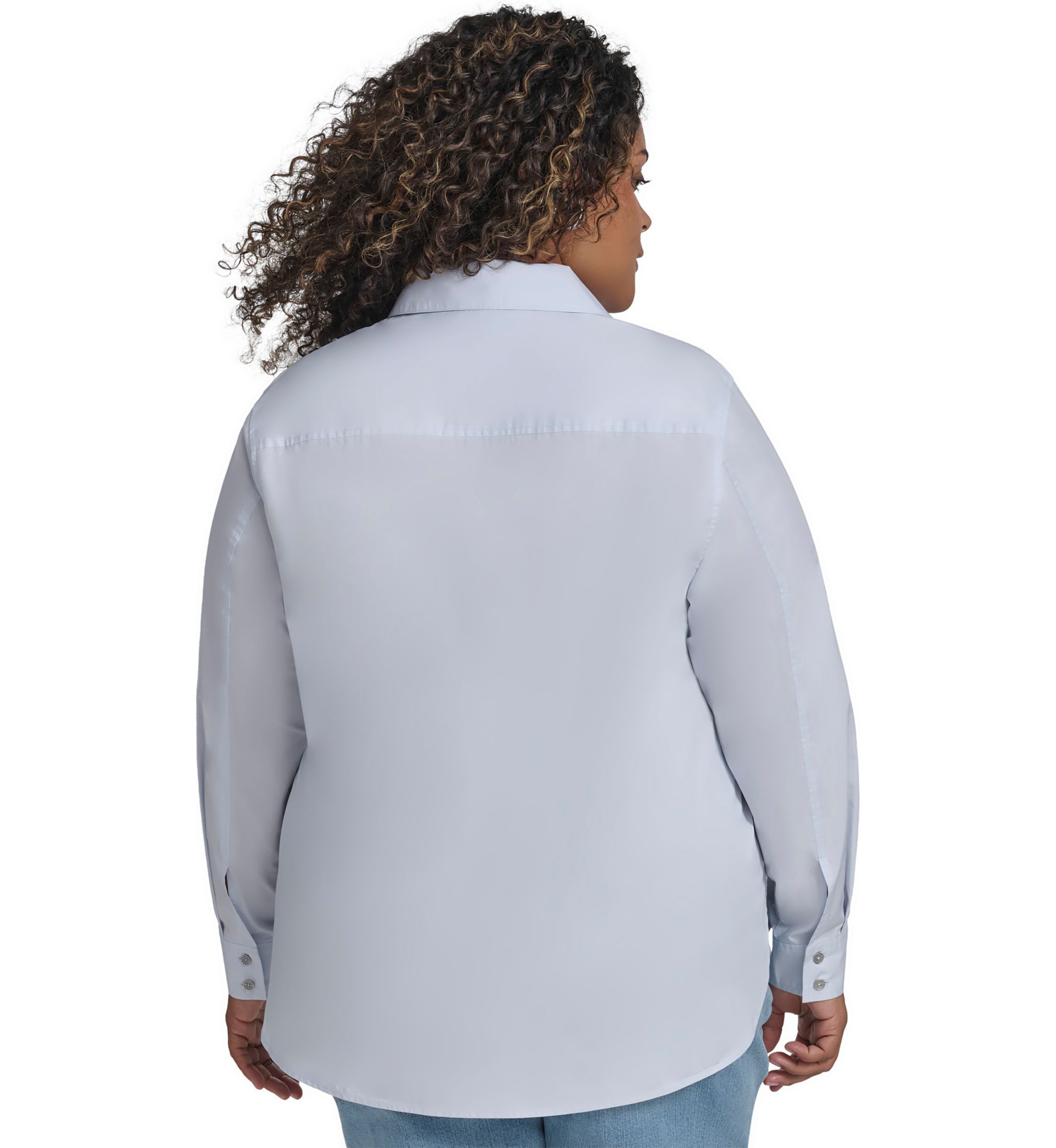 Plus Size Long Sleeve Button Front Shirt 