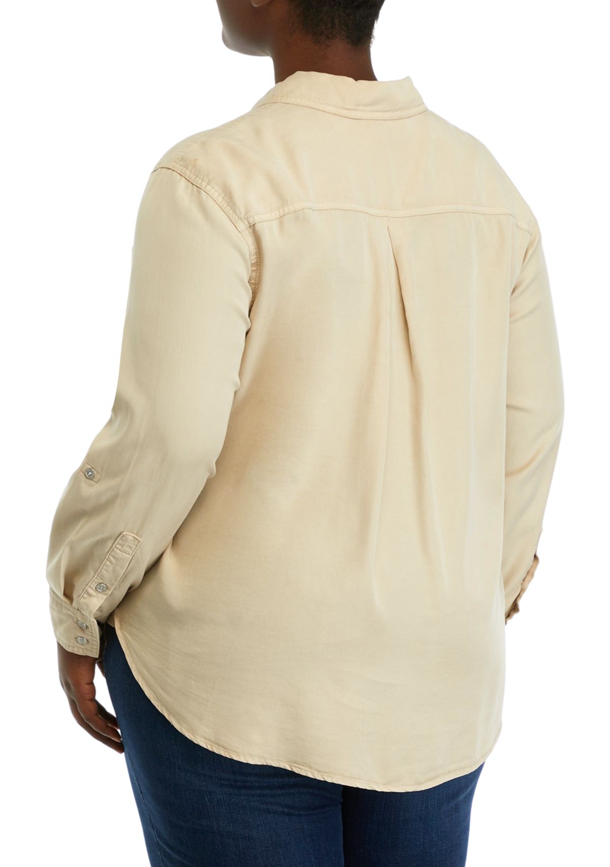 Plus Size Button Front Blouse