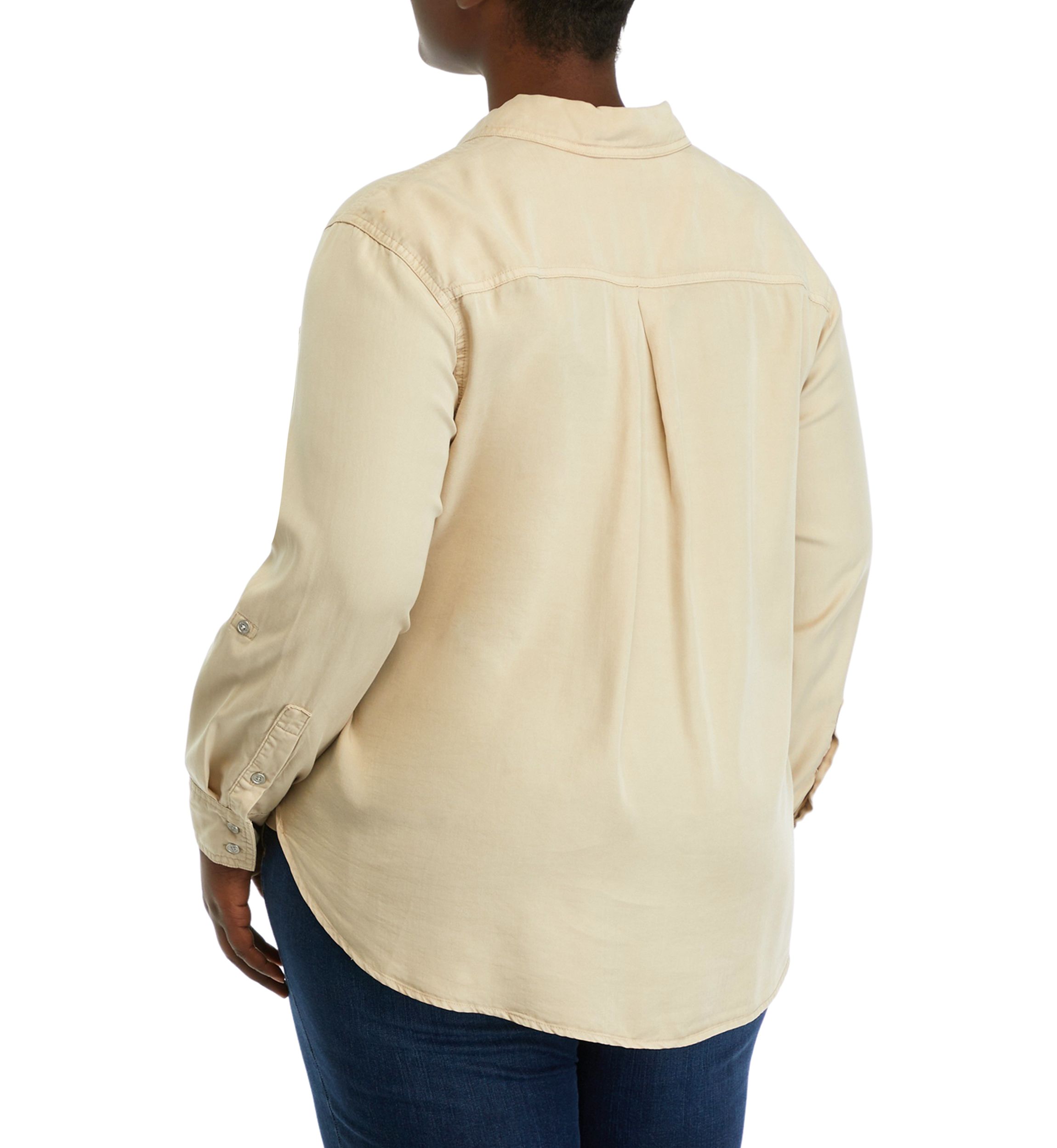 Plus Size Button Front Blouse