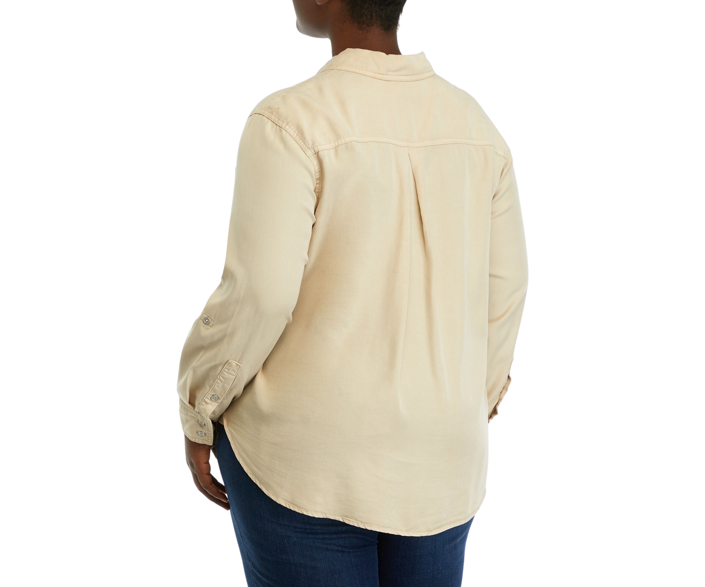 Plus Size Button Front Blouse