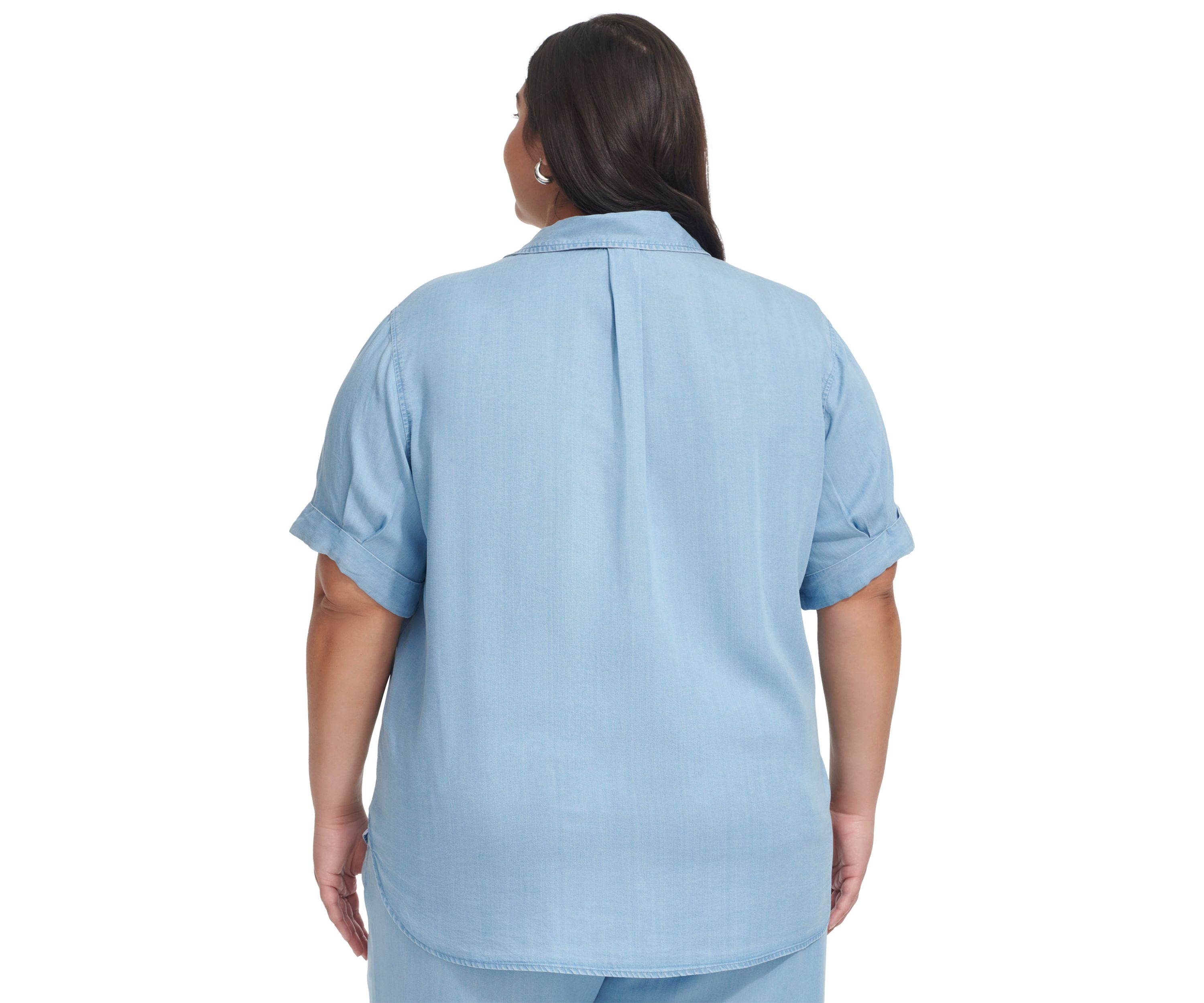 Plus Size Tencel Button Down Shirt