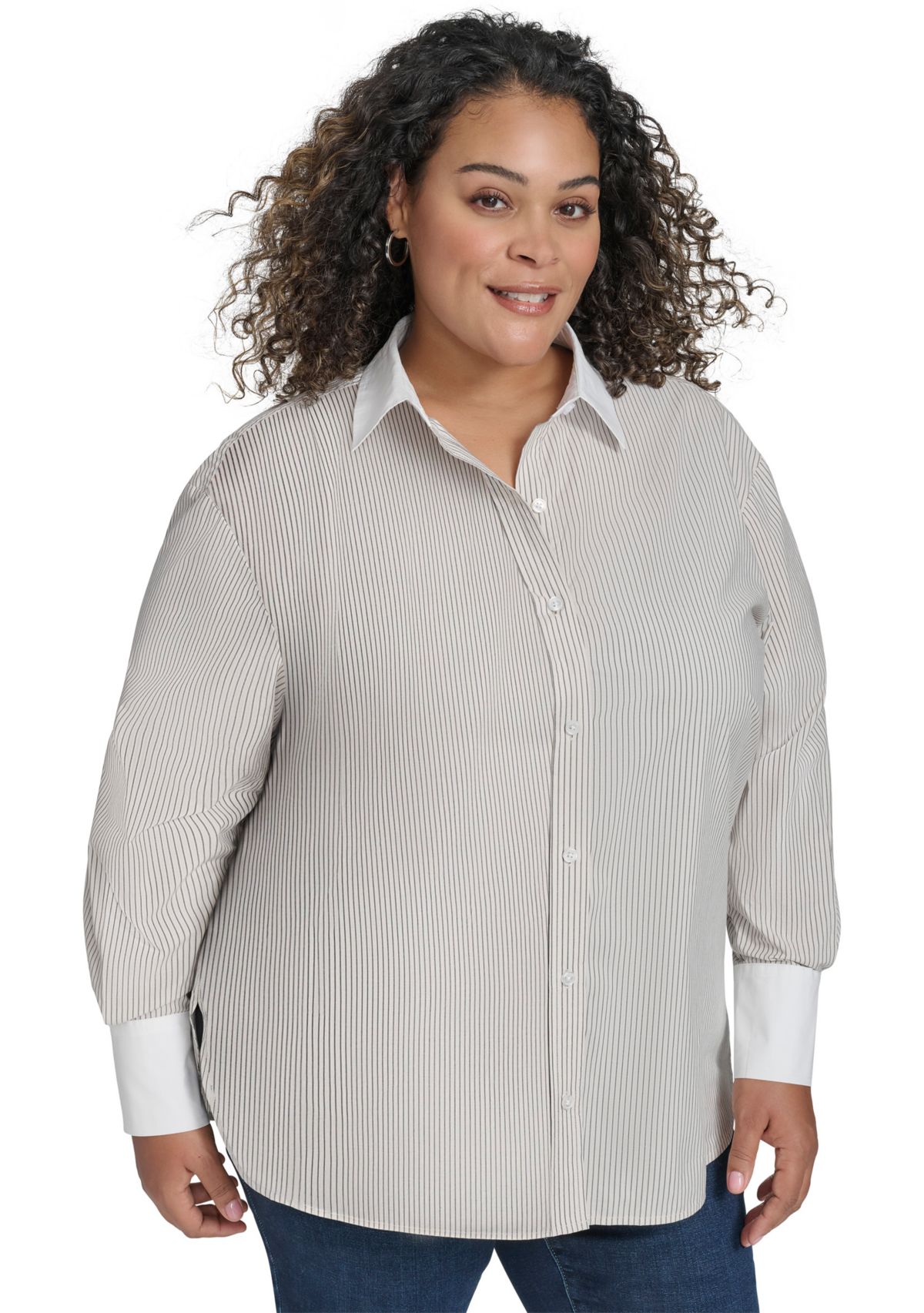 Plus Size Button Front Shirt 
