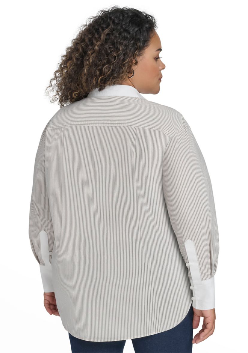 Plus Size Button Front Shirt 