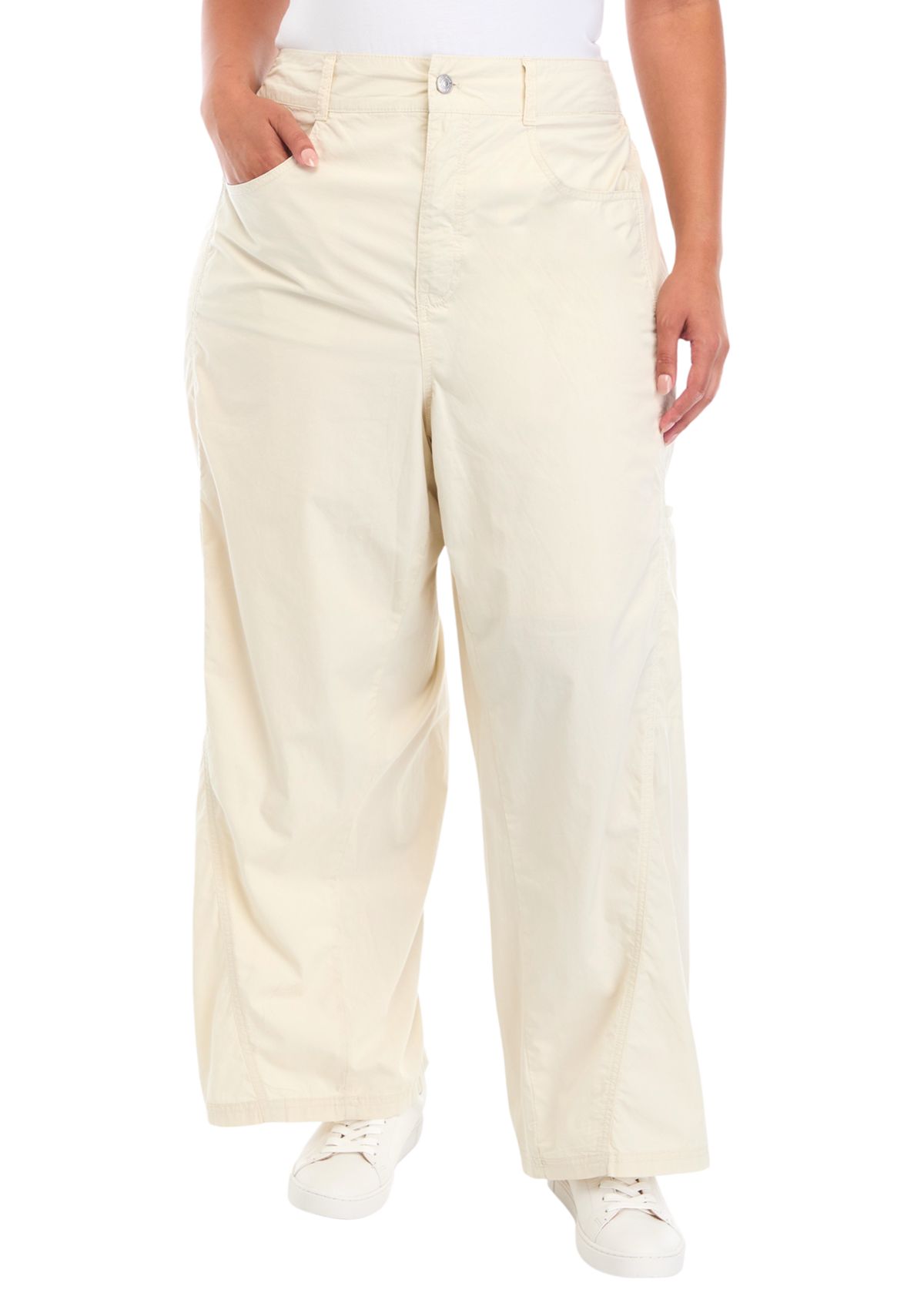 Plus Size High Rise Clean Cargo Pants