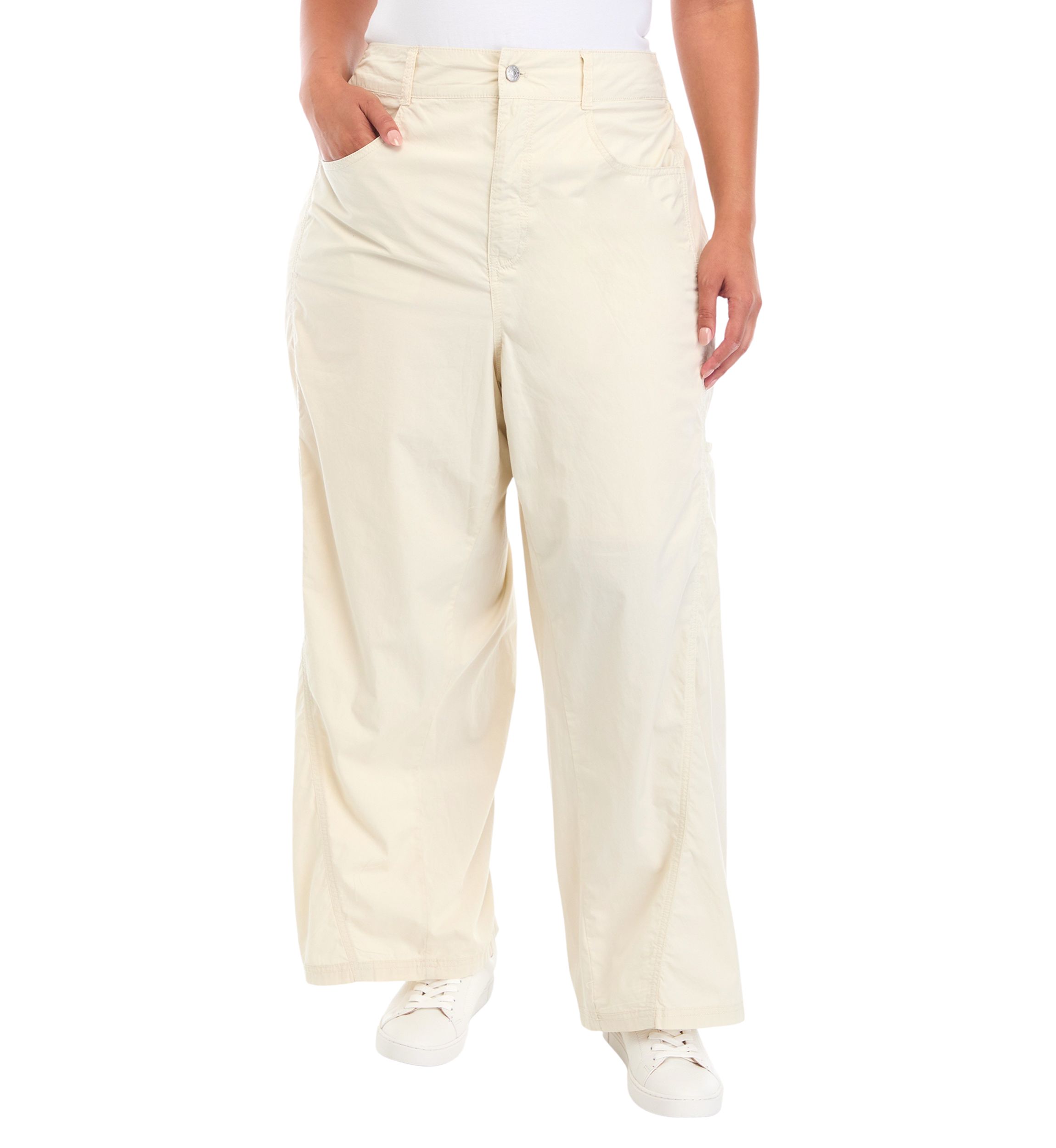 Plus Size High Rise Clean Cargo Pants
