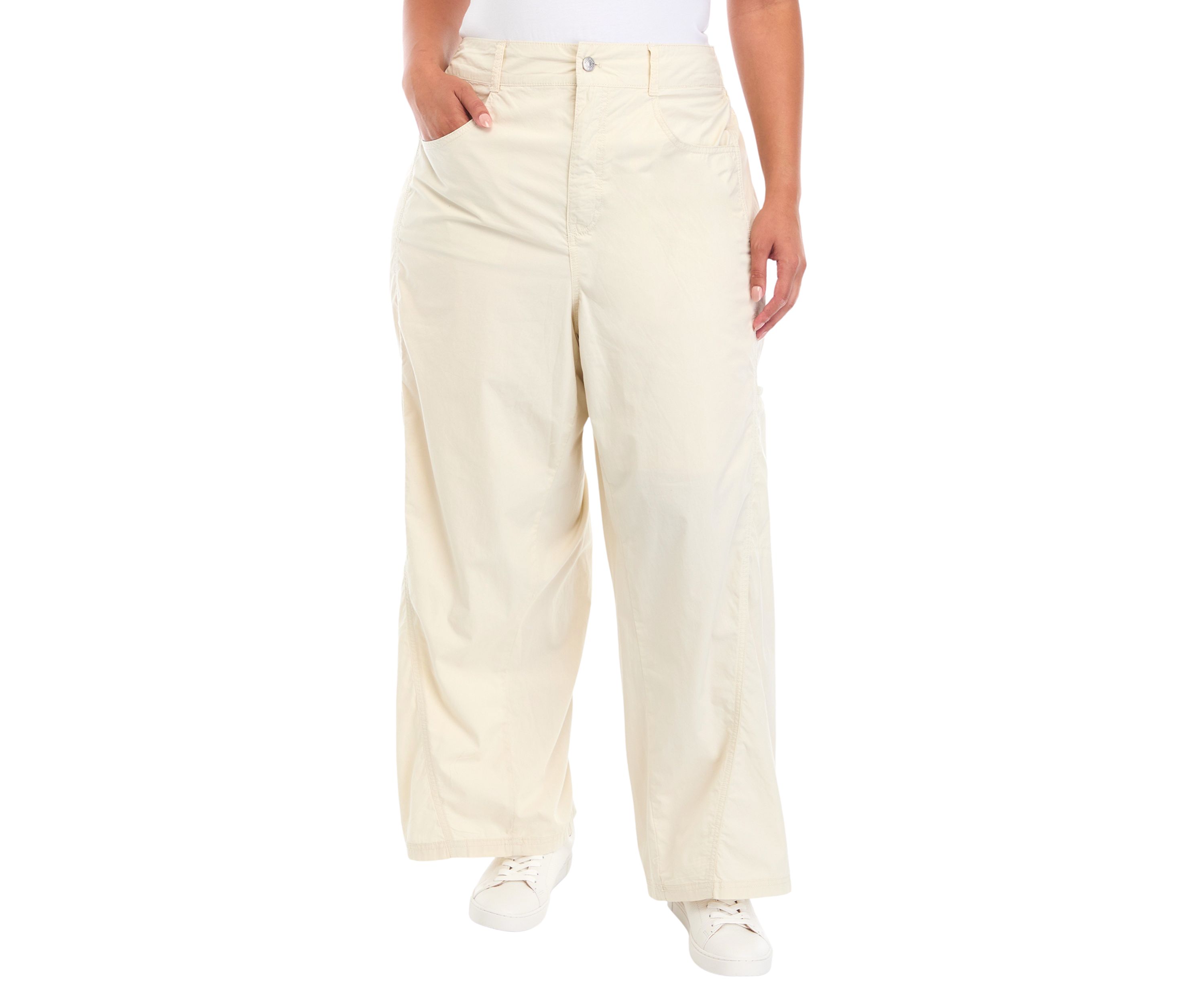 Plus Size High Rise Clean Cargo Pants