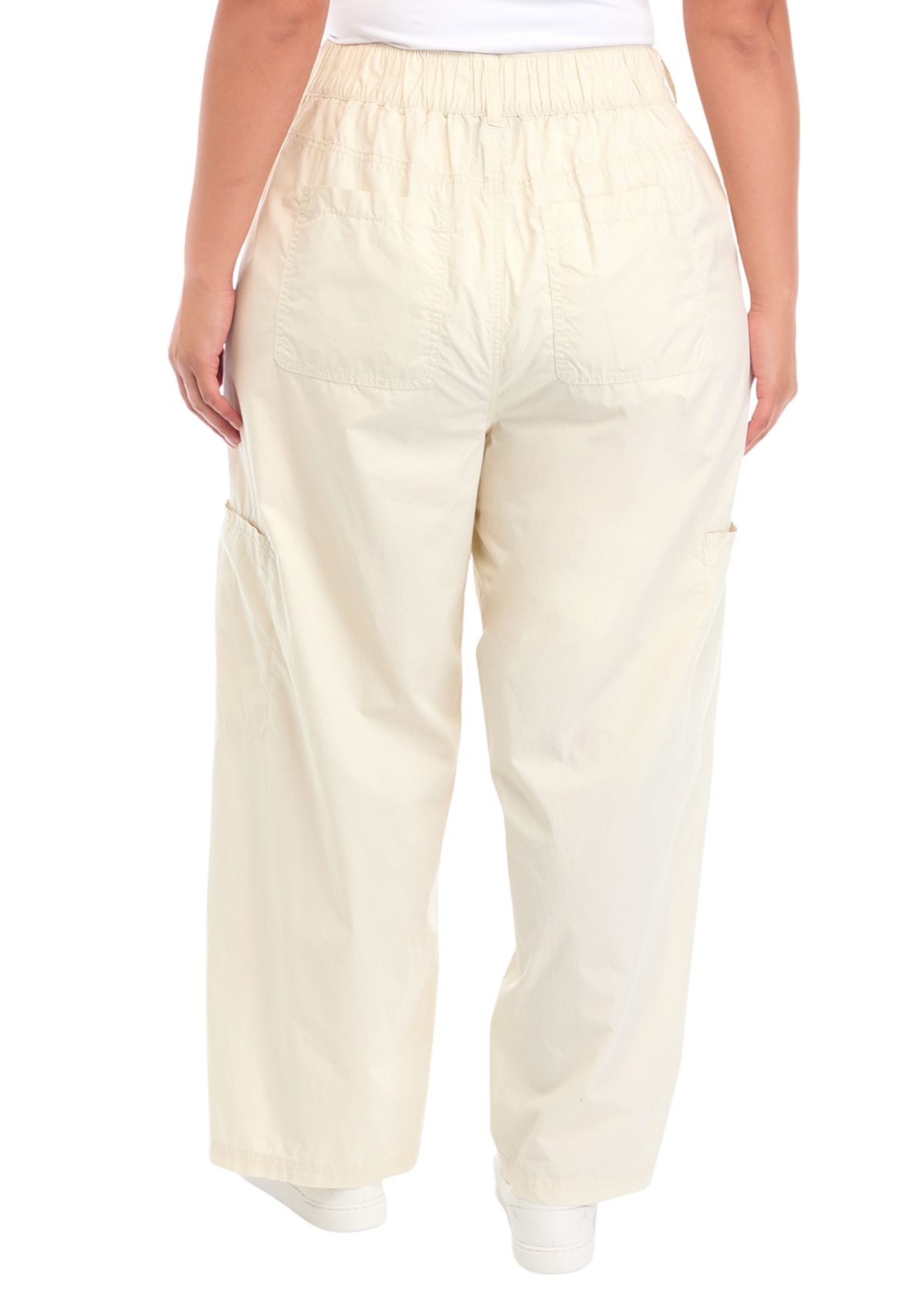 Plus Size High Rise Clean Cargo Pants