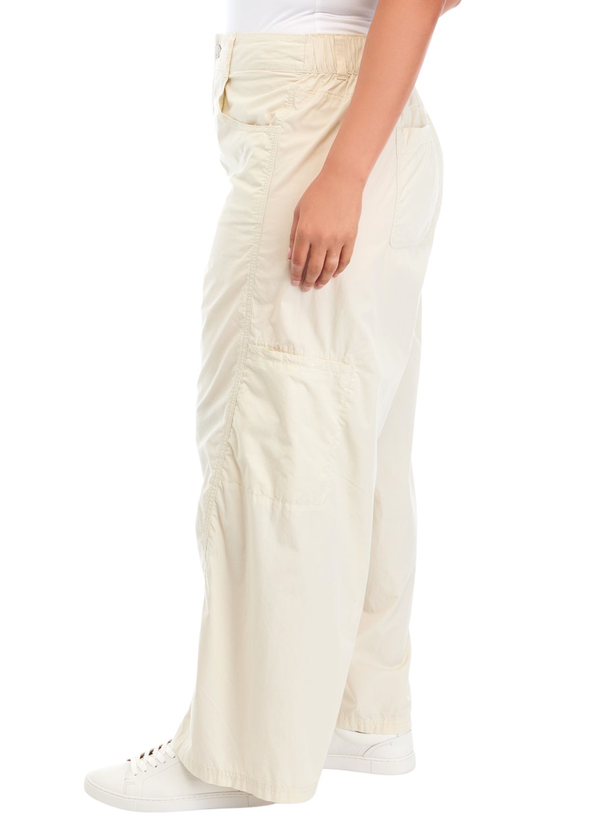 Plus Size High Rise Clean Cargo Pants