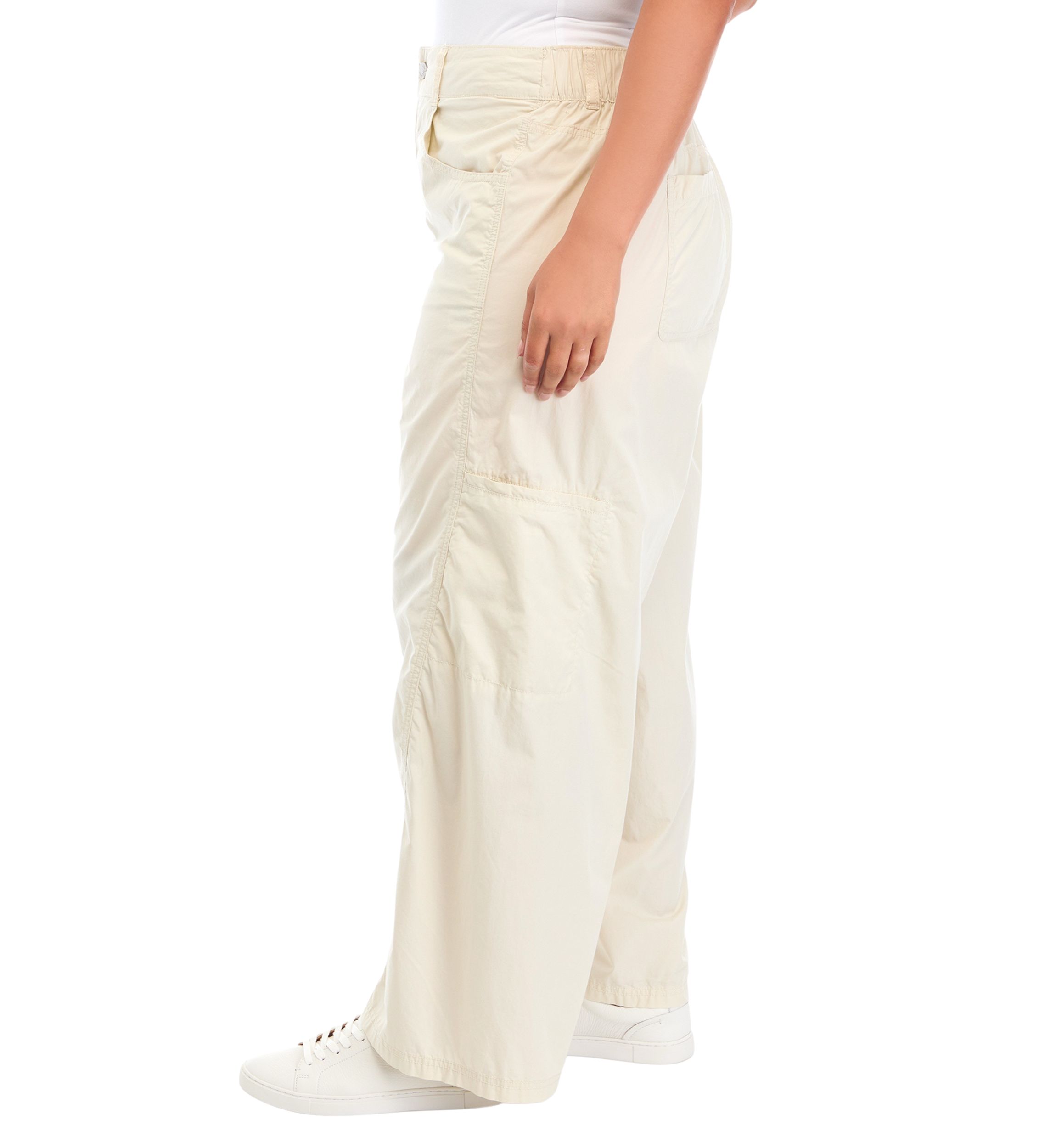 Plus Size High Rise Clean Cargo Pants