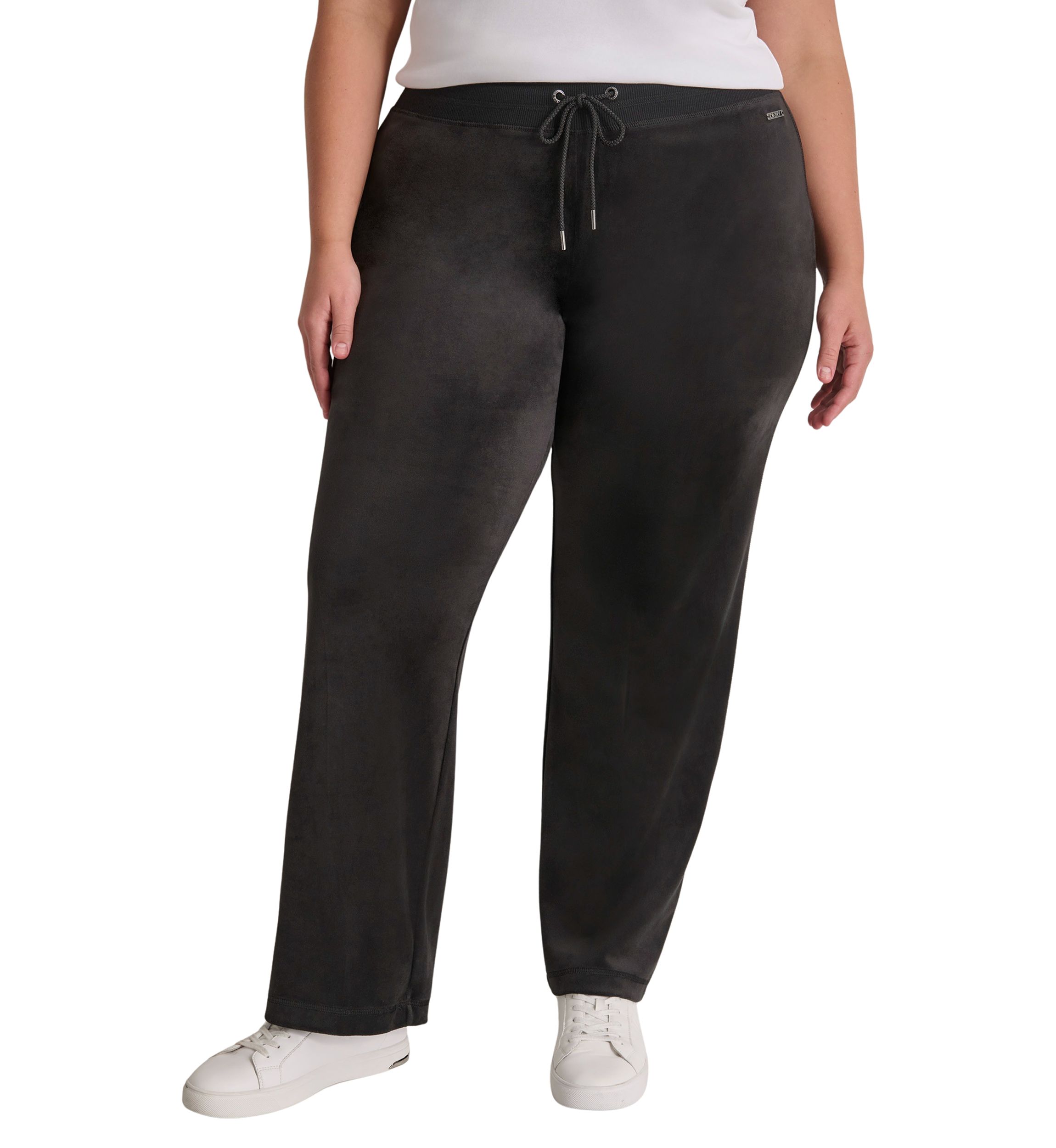 Plus Size Small Logo Relaxed Velour Pants