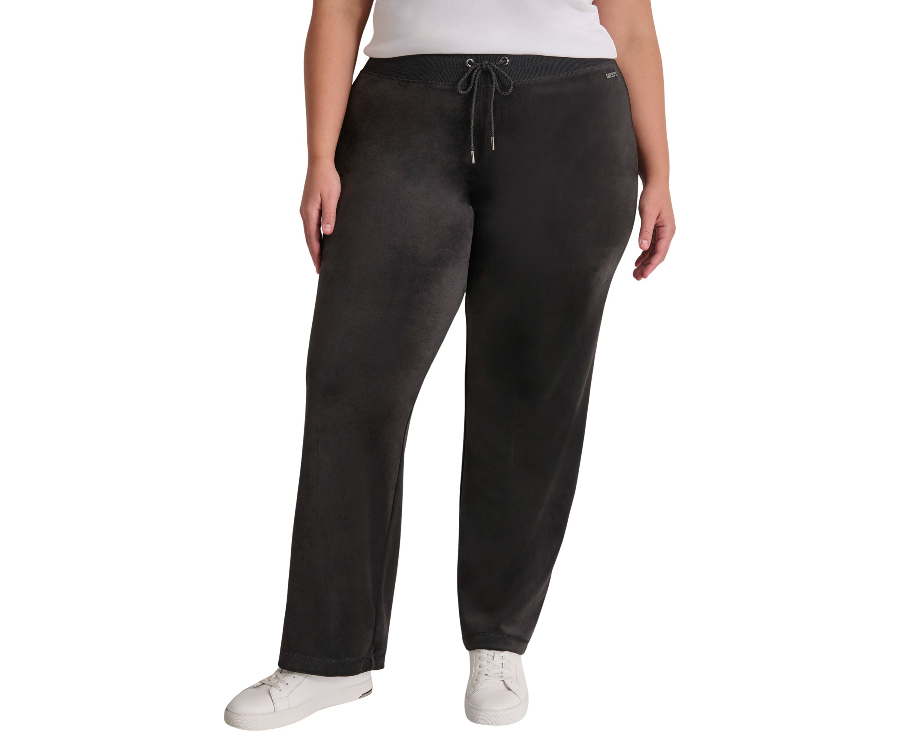 Plus Size Small Logo Relaxed Velour Pants