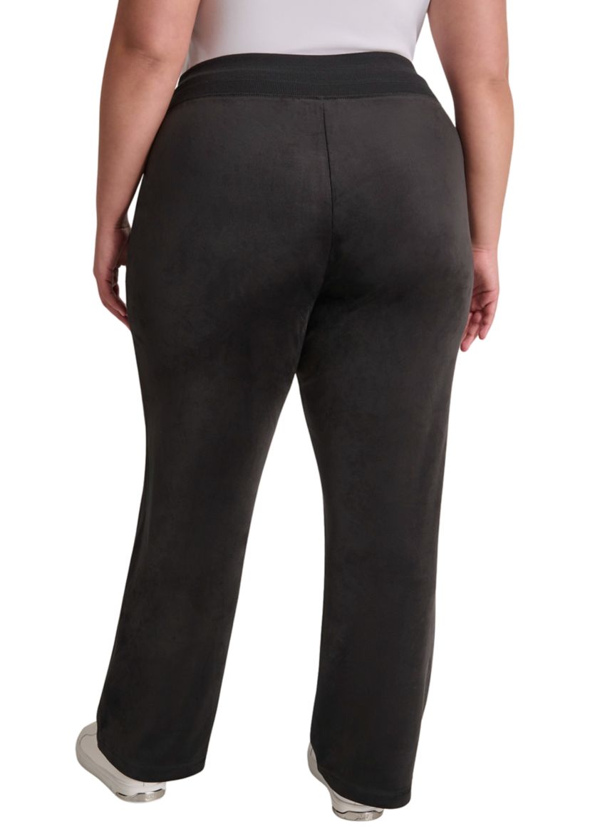 Plus Size Small Logo Relaxed Velour Pants