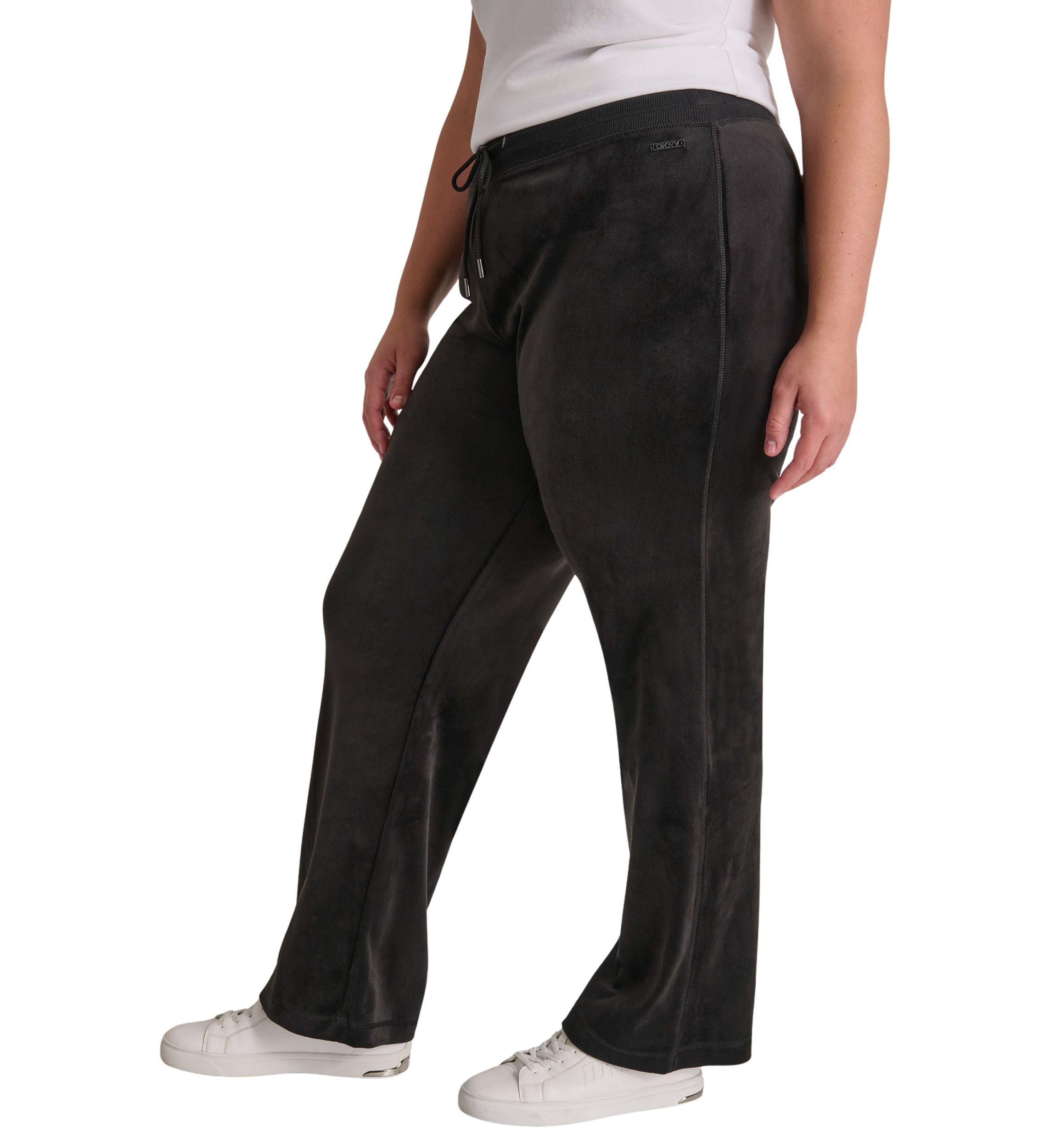 Plus Size Small Logo Relaxed Velour Pants