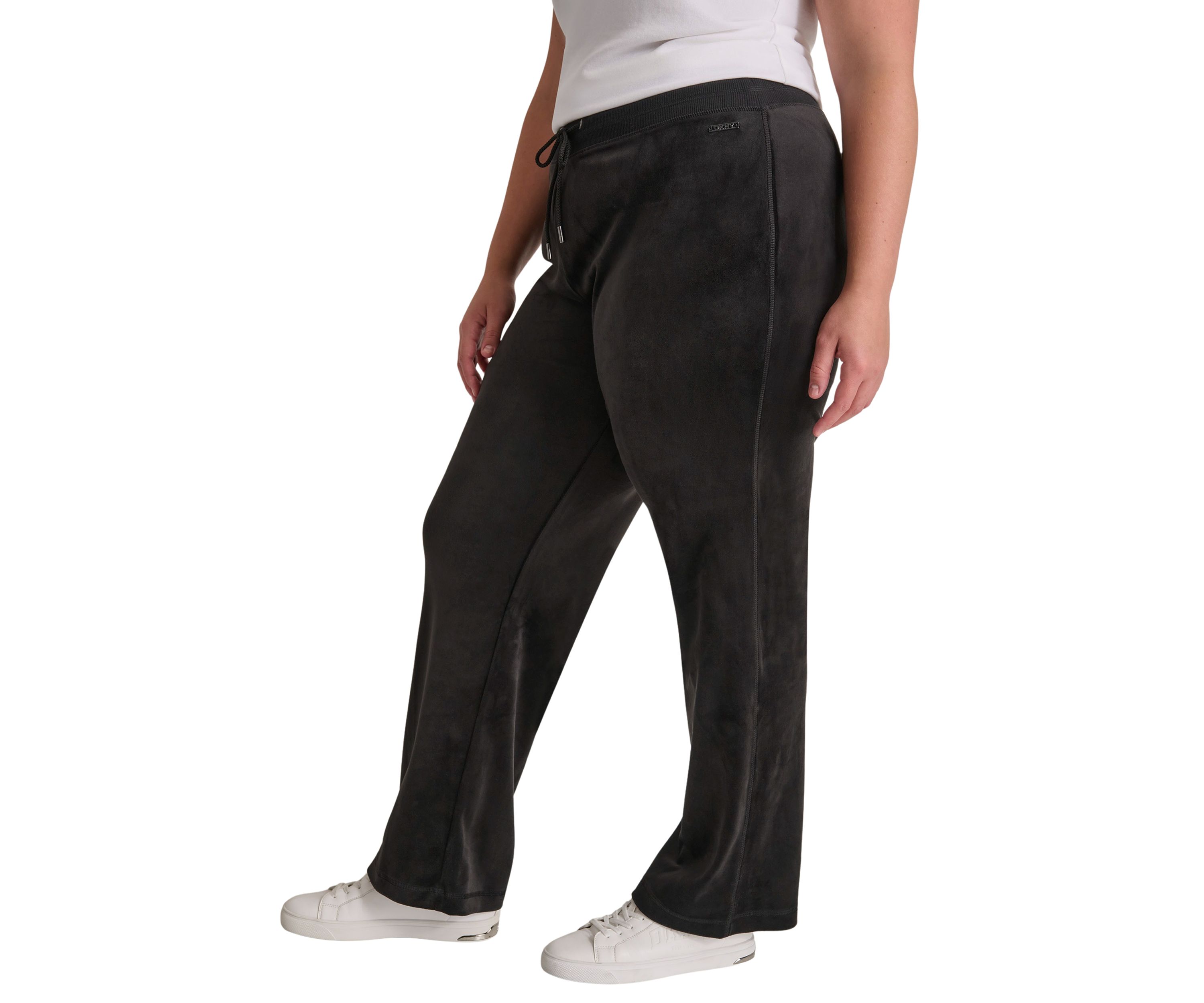 Plus Size Small Logo Relaxed Velour Pants
