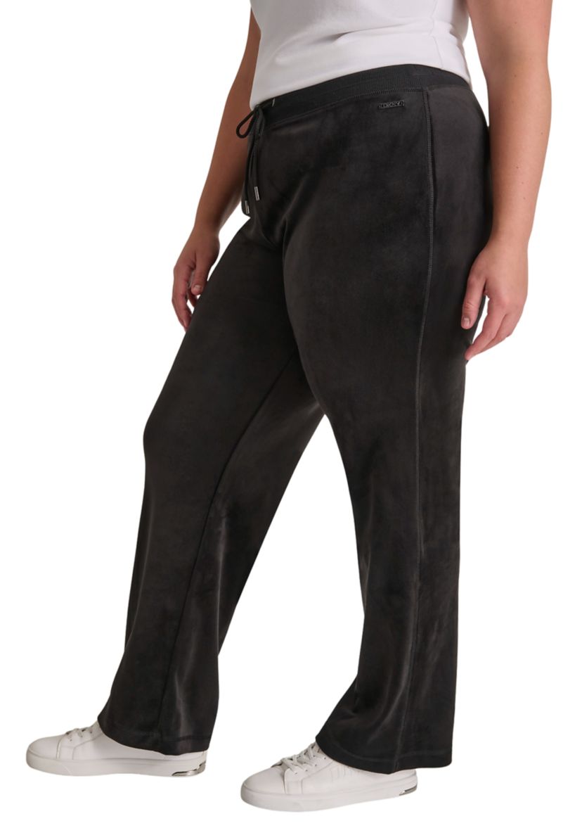 Plus Size Small Logo Relaxed Velour Pants