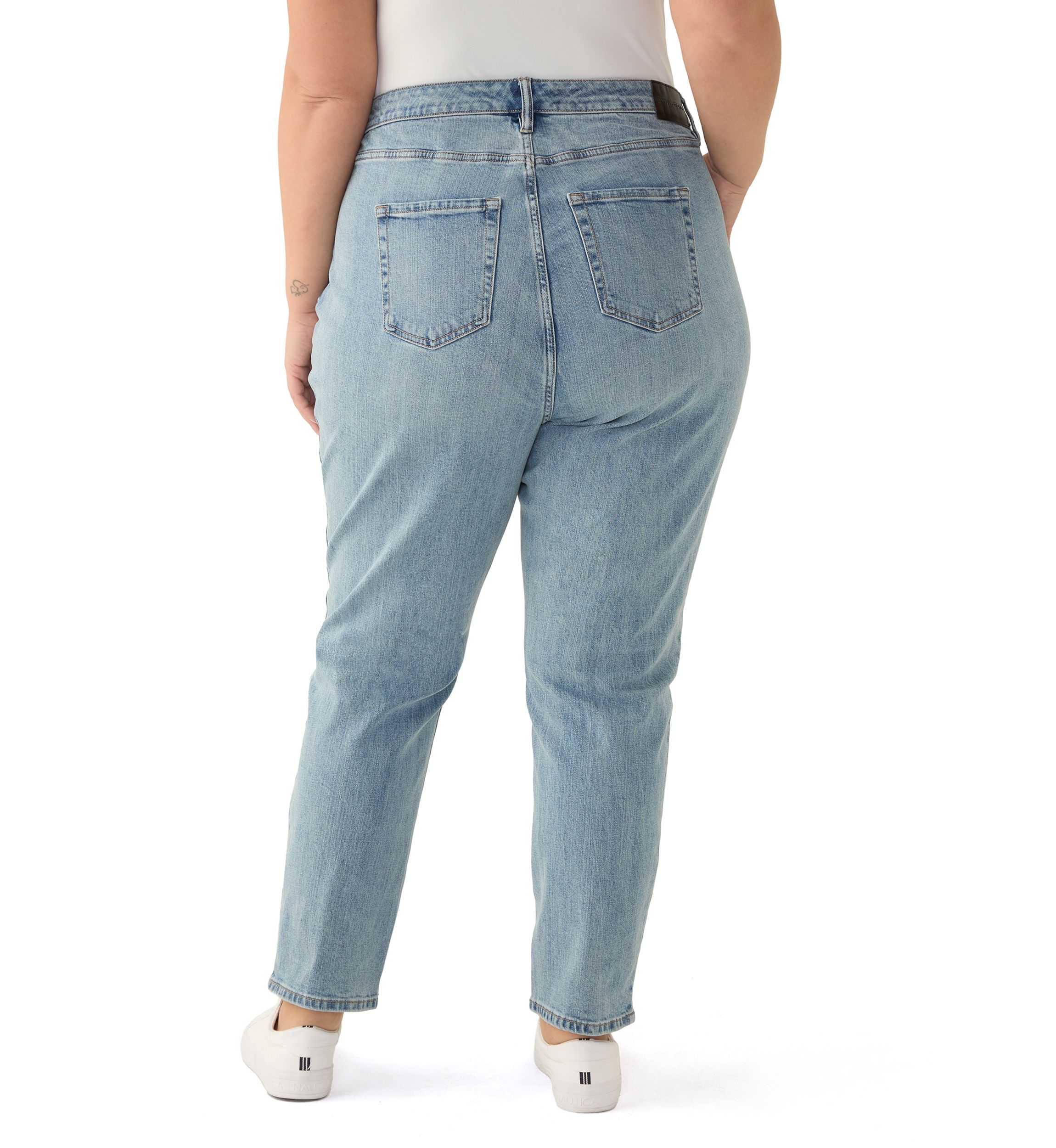 Plus Size High Rise Slim Straight Jeans