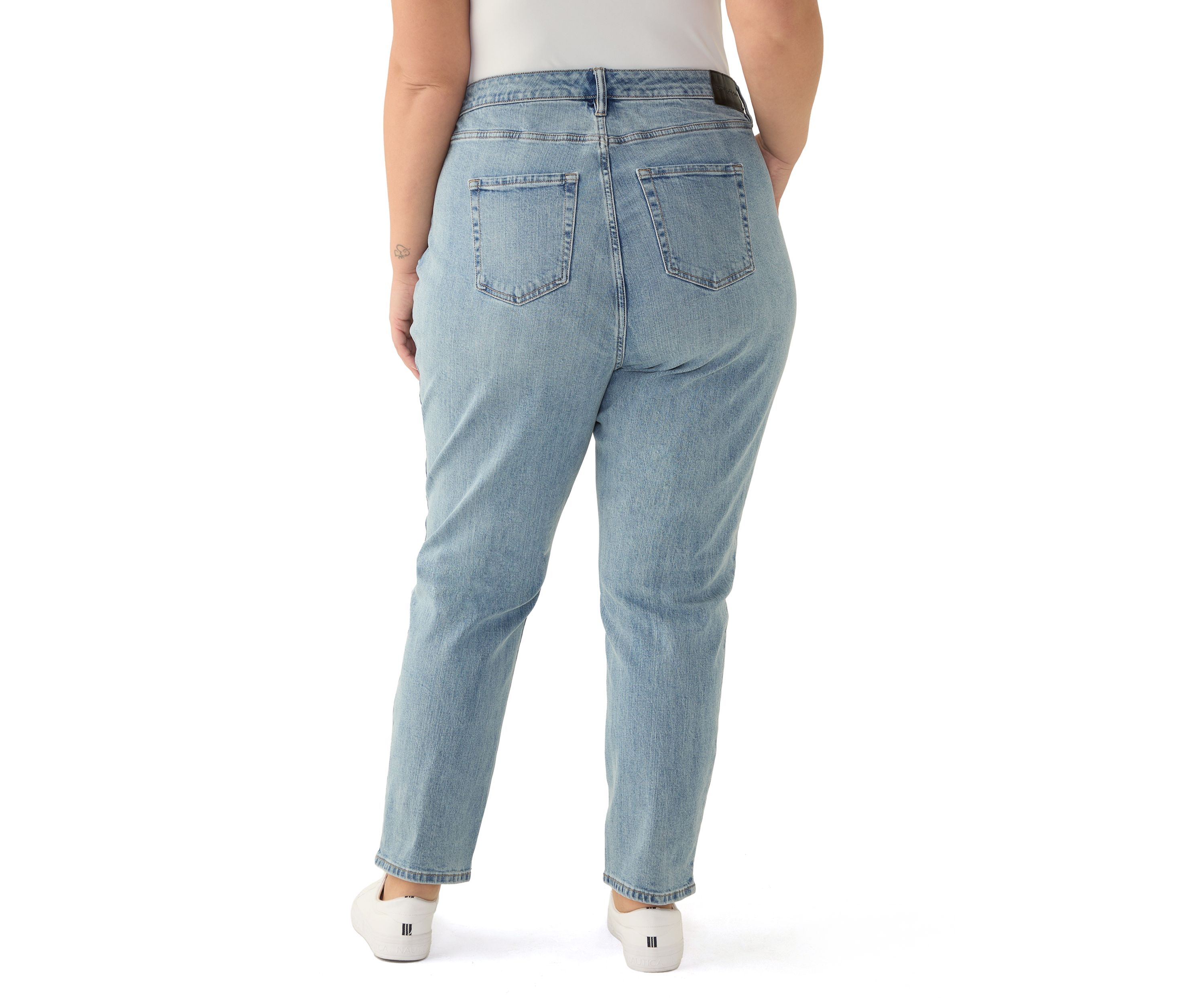 Plus Size High Rise Slim Straight Jeans