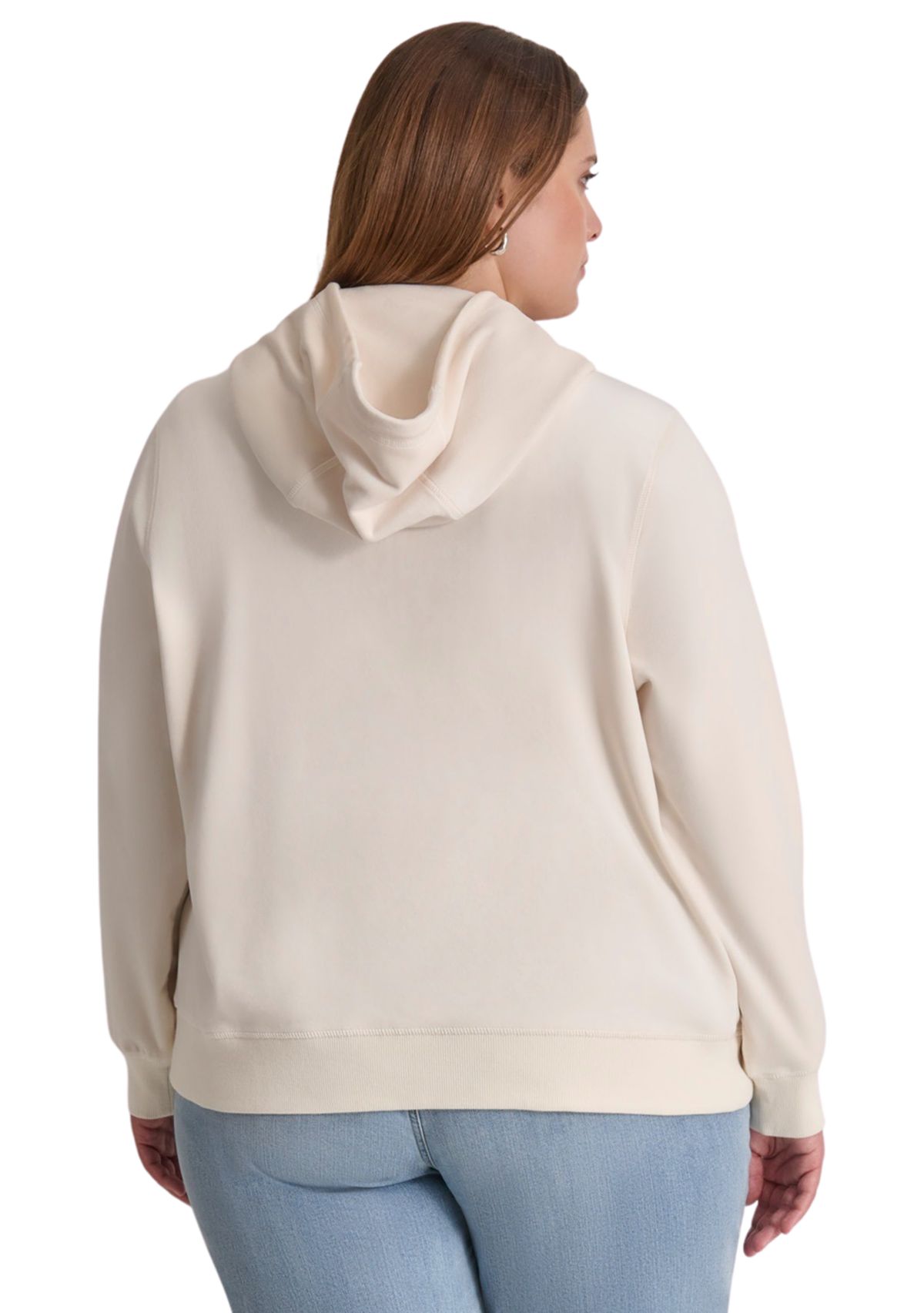 Plus Size Sequin Logo Velour Hoodie