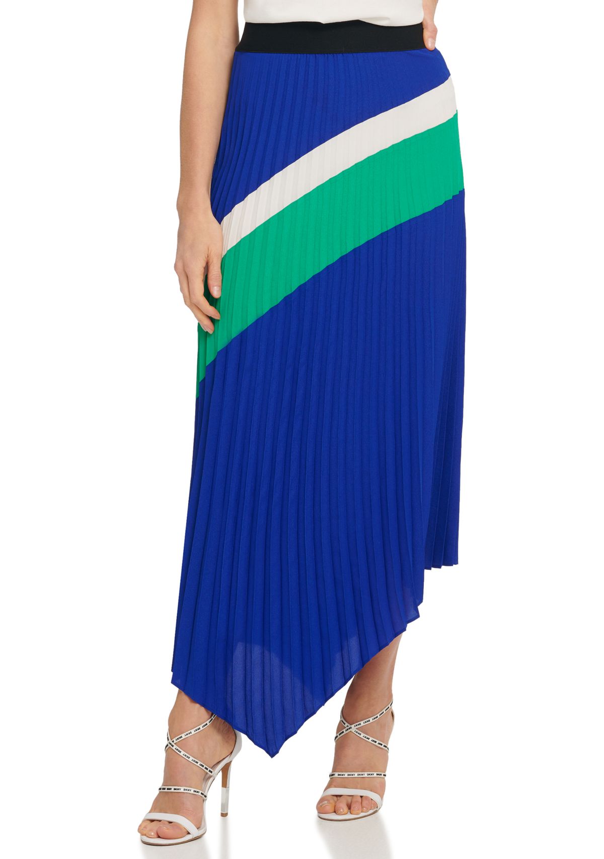  Pull On Pleated  Asymmetric Skirt
