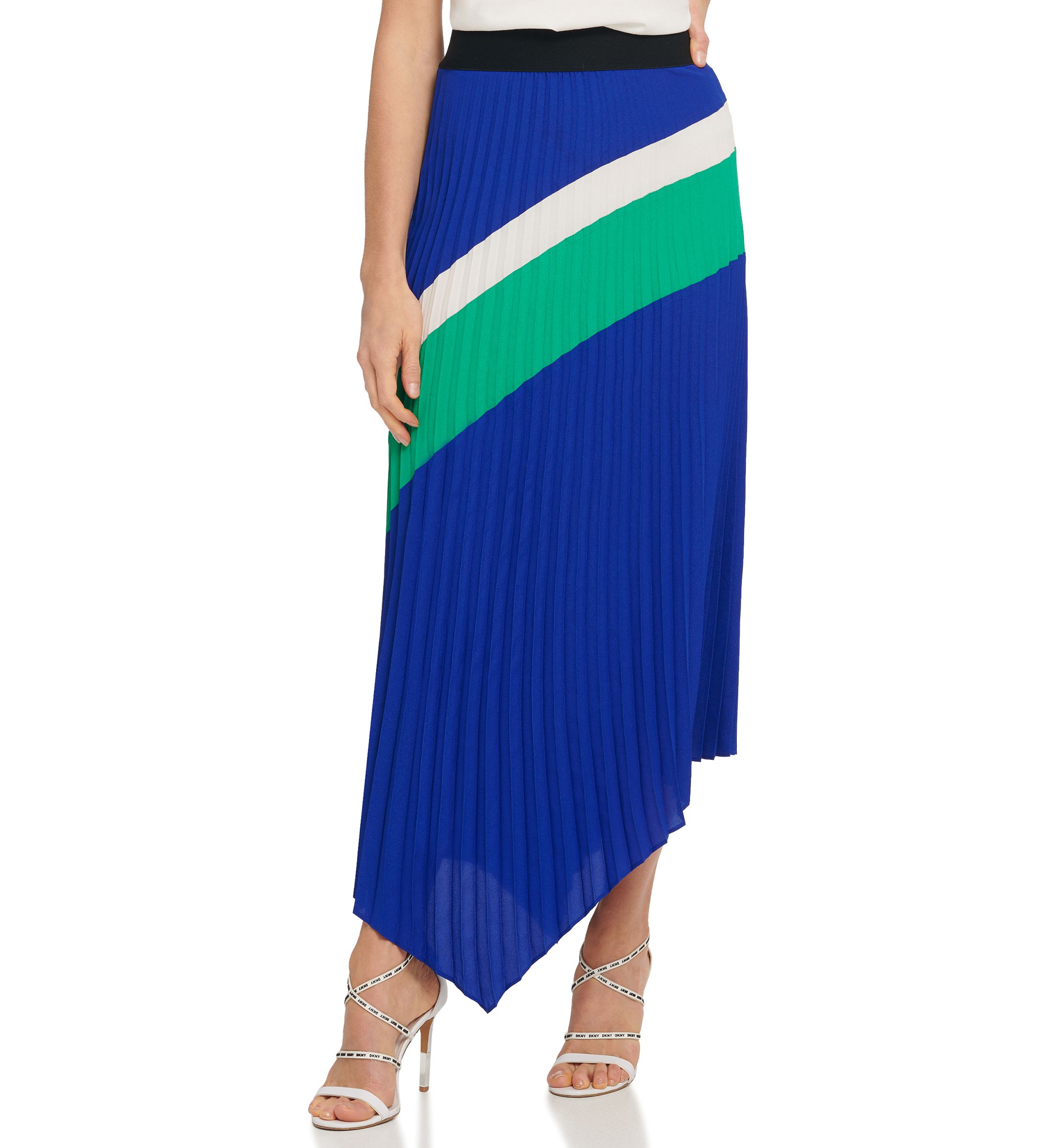  Pull On Pleated  Asymmetric Skirt