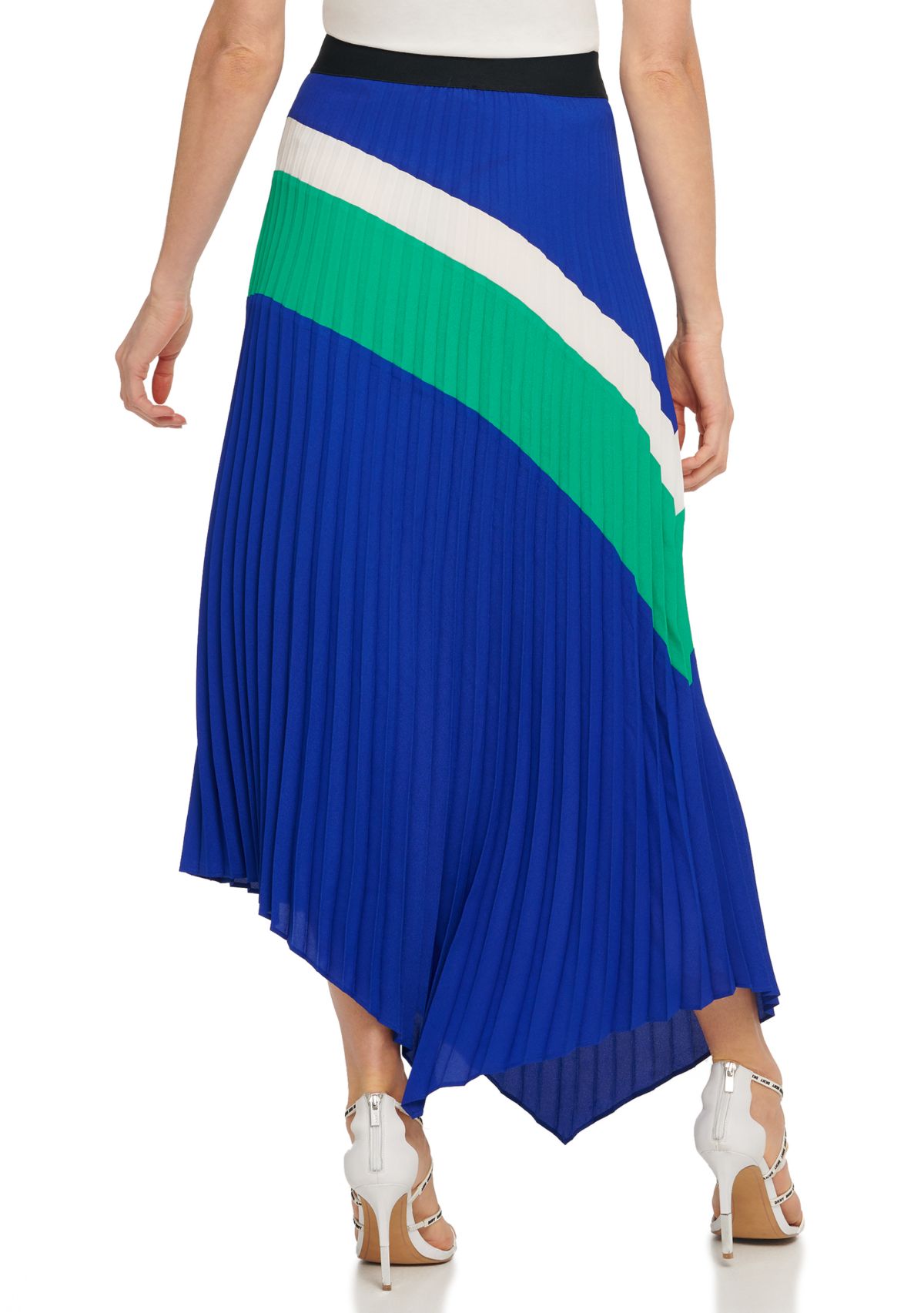  Pull On Pleated  Asymmetric Skirt