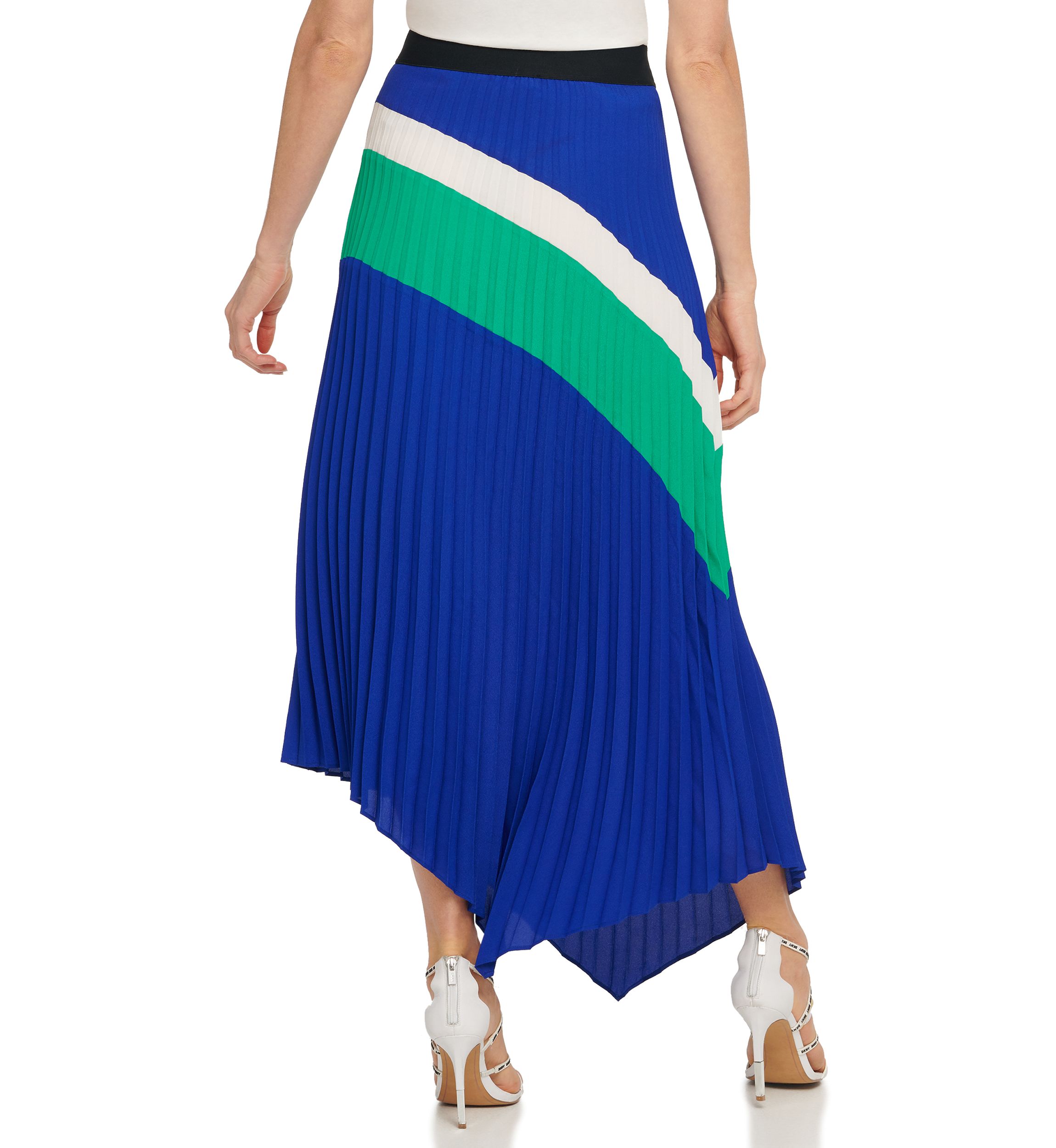  Pull On Pleated  Asymmetric Skirt